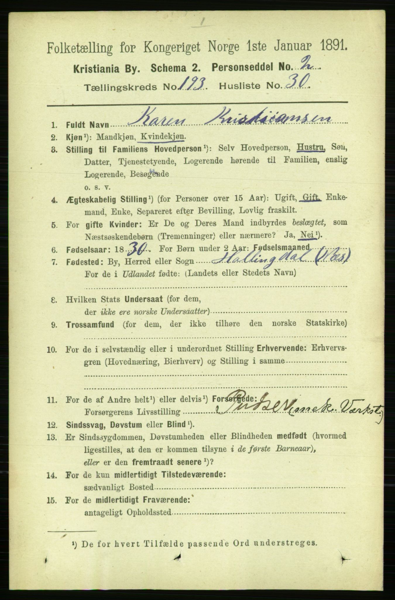 RA, 1891 census for 0301 Kristiania, 1891, p. 116812