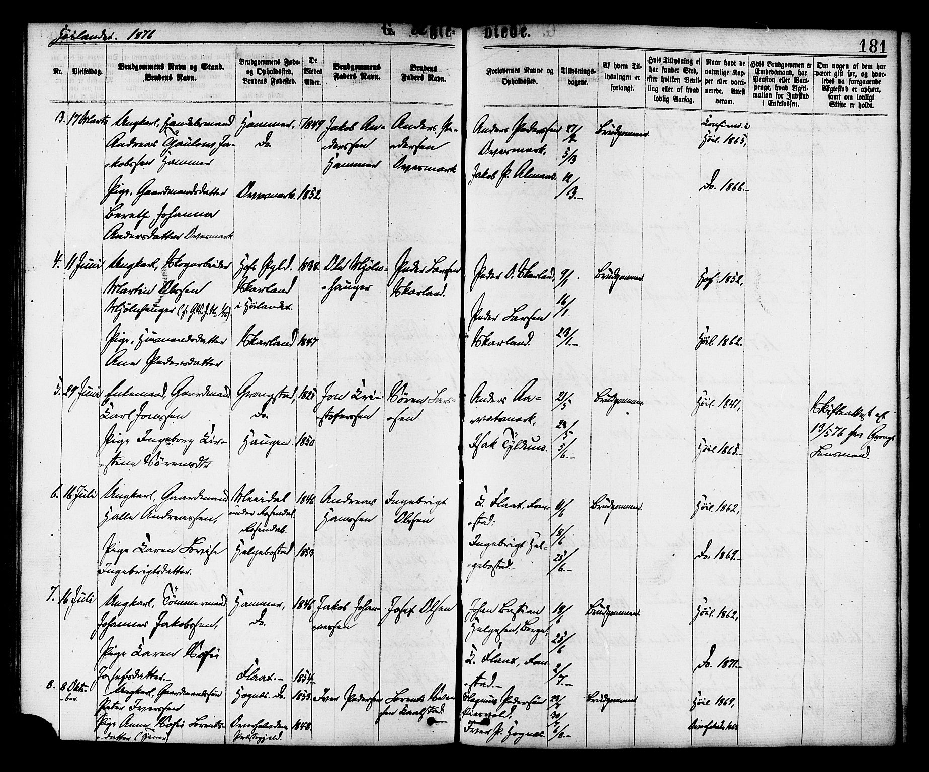 Ministerialprotokoller, klokkerbøker og fødselsregistre - Nord-Trøndelag, SAT/A-1458/758/L0516: Parish register (official) no. 758A03 /2, 1869-1879, p. 181