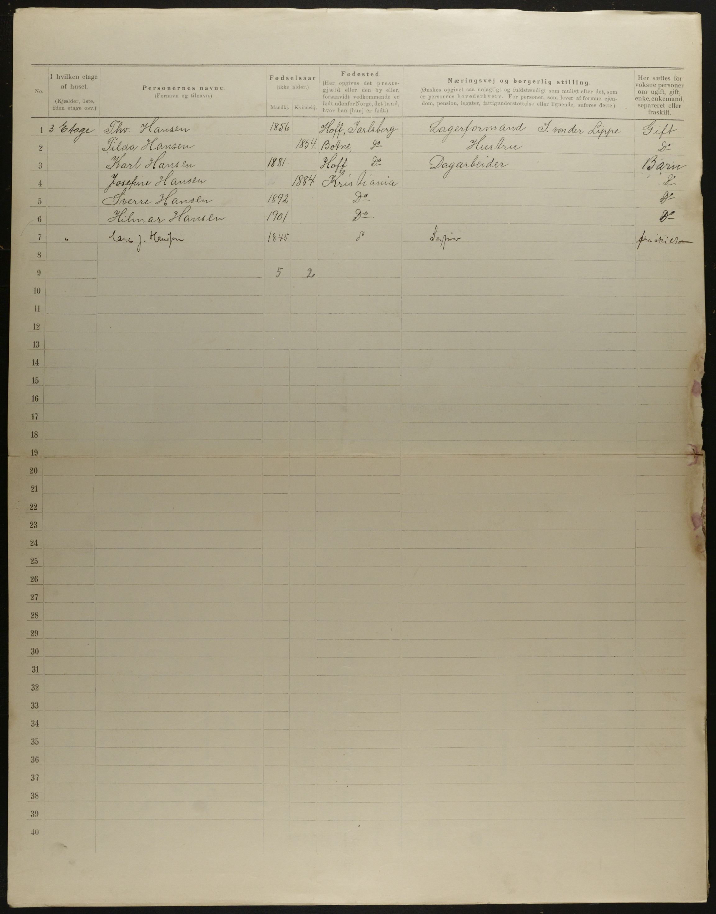 OBA, Municipal Census 1901 for Kristiania, 1901, p. 11354