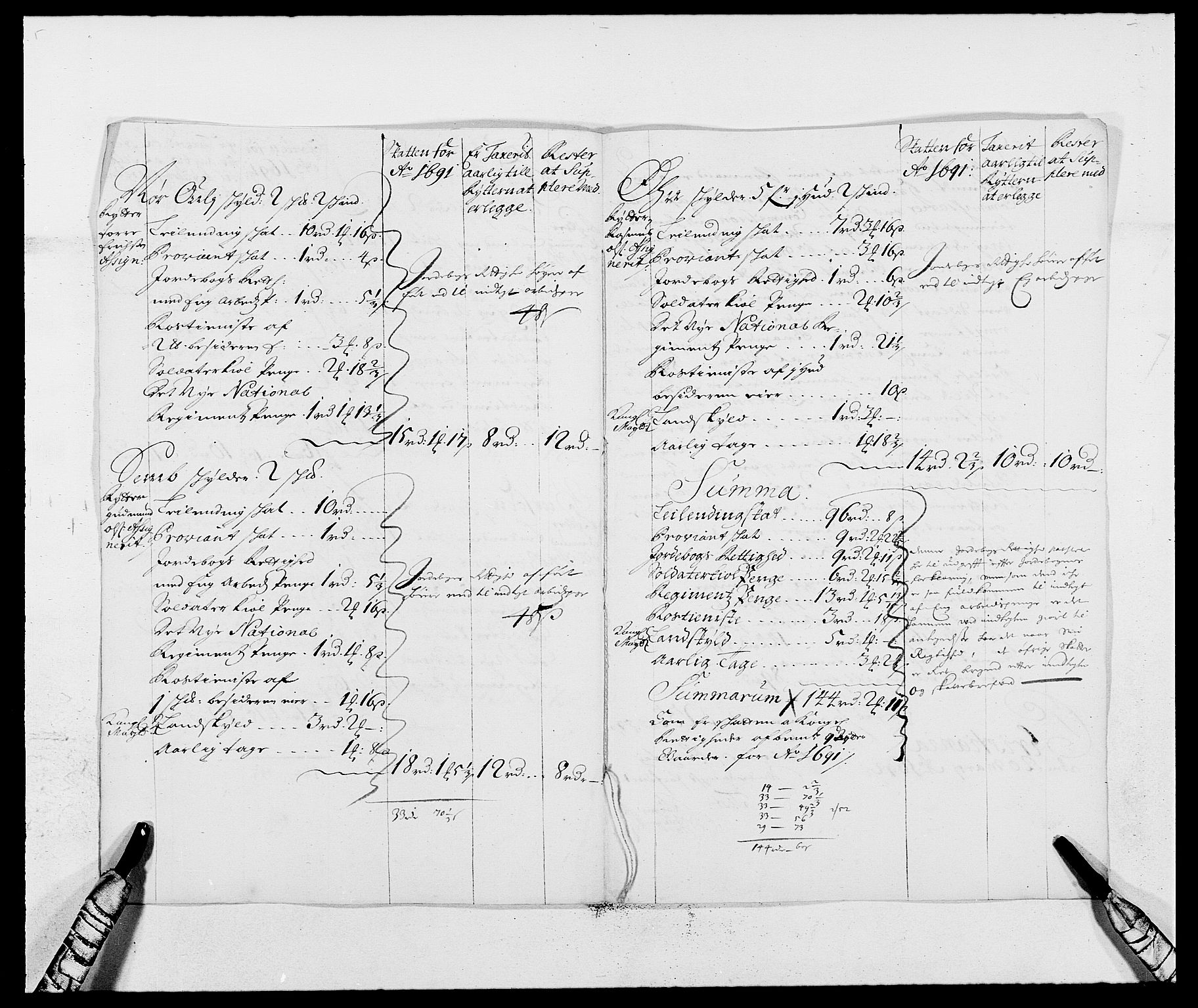 Rentekammeret inntil 1814, Reviderte regnskaper, Fogderegnskap, AV/RA-EA-4092/R13/L0829: Fogderegnskap Solør, Odal og Østerdal, 1691, p. 32