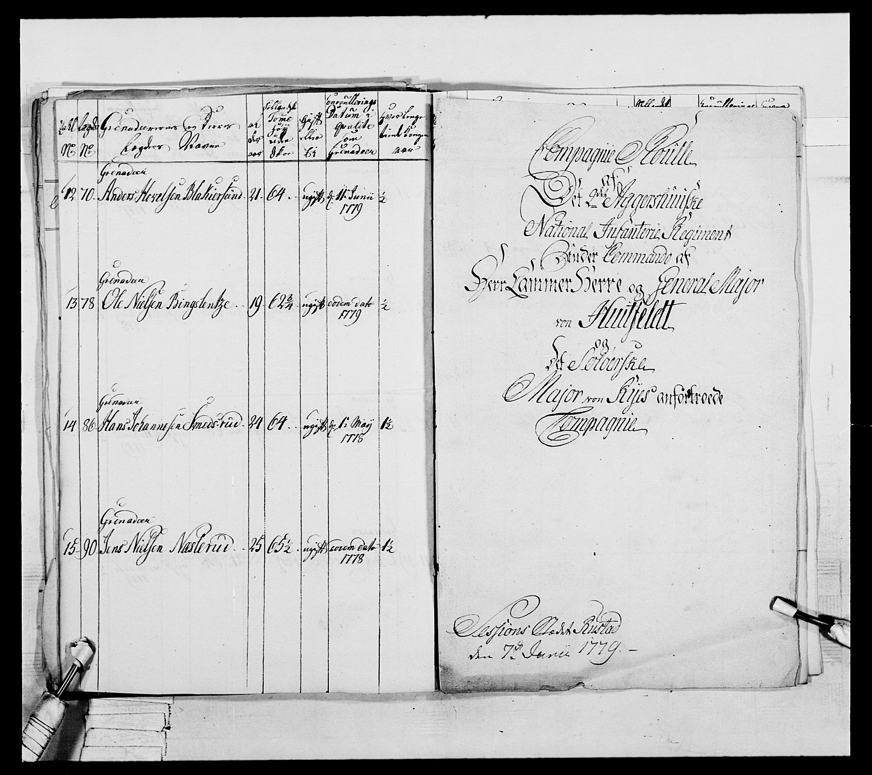 Generalitets- og kommissariatskollegiet, Det kongelige norske kommissariatskollegium, AV/RA-EA-5420/E/Eh/L0044: 2. Akershusiske nasjonale infanteriregiment, 1779-1787, p. 103
