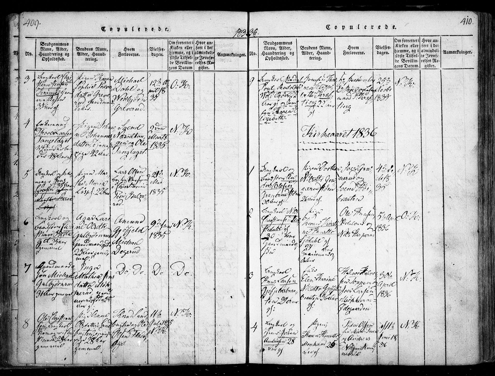 Nesodden prestekontor Kirkebøker, SAO/A-10013/F/Fa/L0006: Parish register (official) no. I 6, 1814-1847, p. 409-410