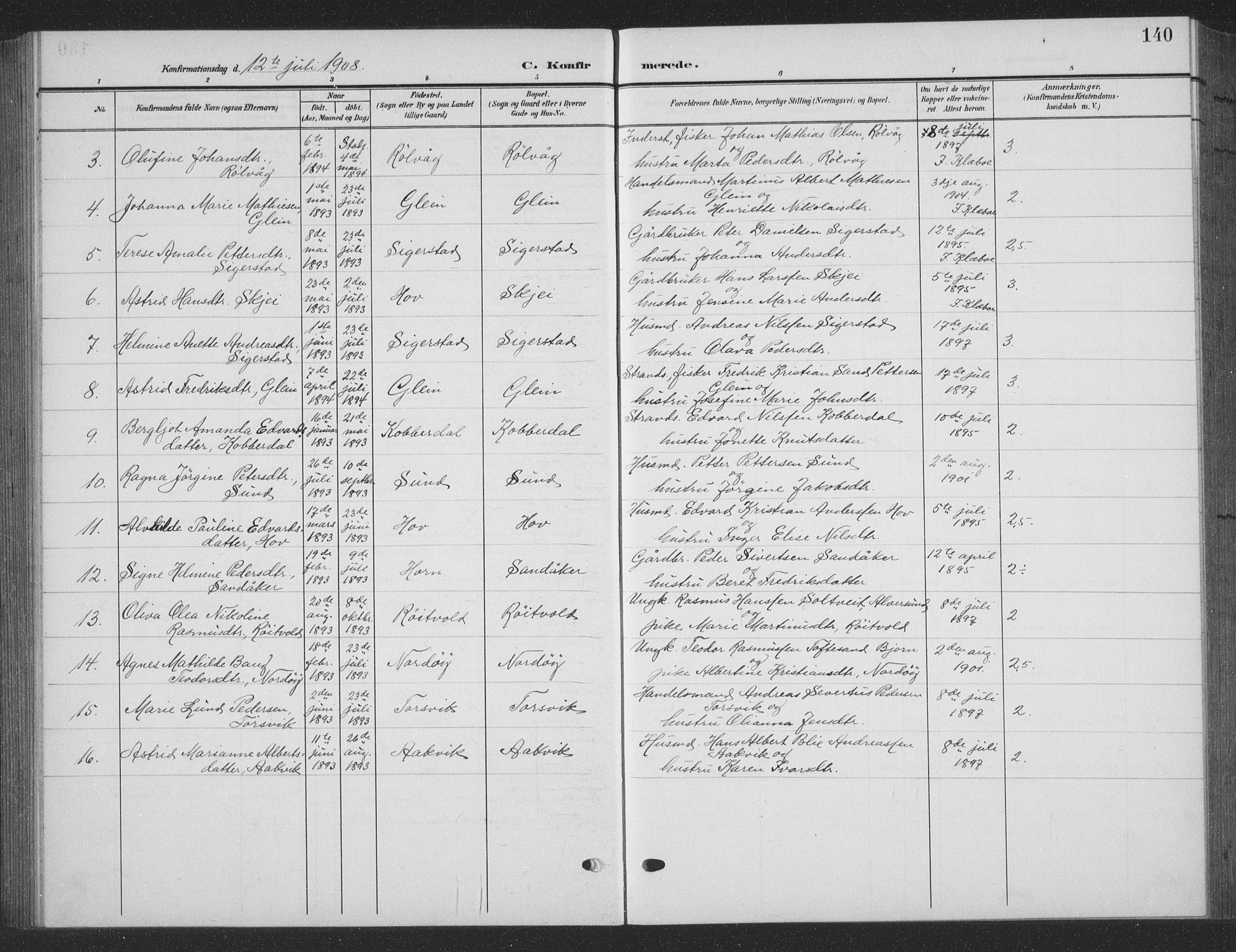 Ministerialprotokoller, klokkerbøker og fødselsregistre - Nordland, SAT/A-1459/835/L0533: Parish register (copy) no. 835C05, 1906-1939, p. 140