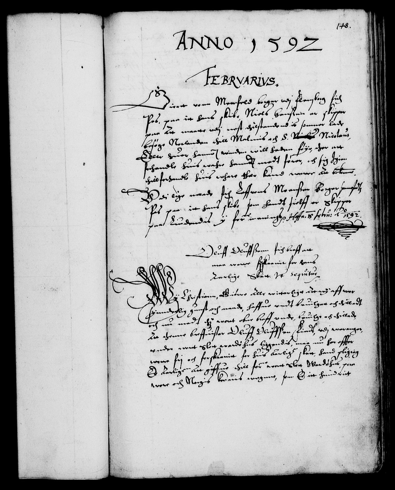 Danske Kanselli 1572-1799, RA/EA-3023/F/Fc/Fca/Fcaa/L0002: Norske registre (mikrofilm), 1588-1596, p. 148a