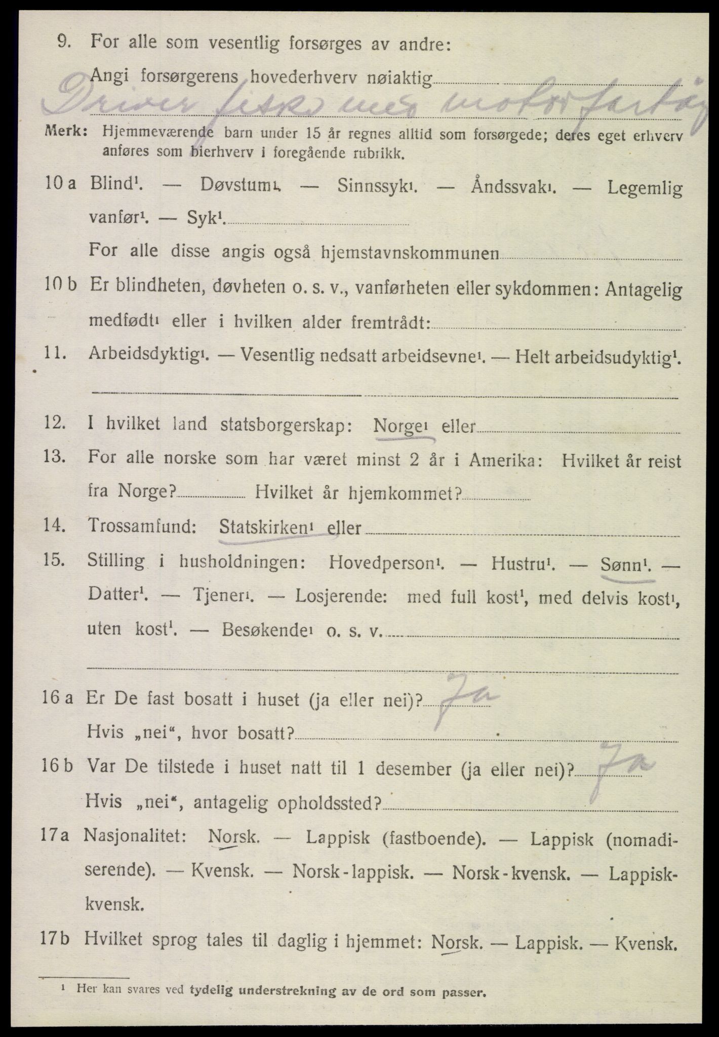 SAT, 1920 census for Gildeskål, 1920, p. 1797