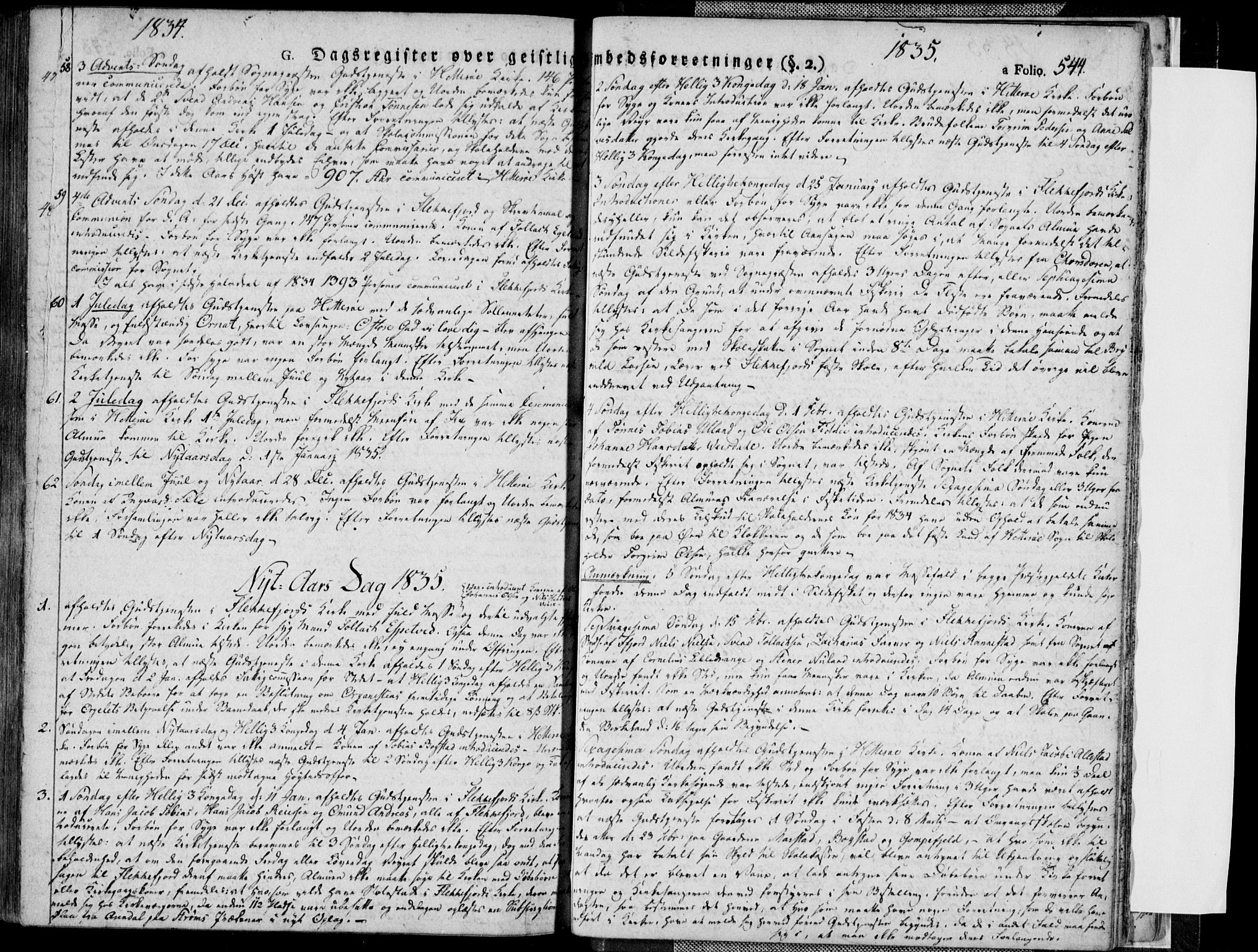Flekkefjord sokneprestkontor, SAK/1111-0012/F/Fa/Fac/L0003: Parish register (official) no. A 3, 1826-1841, p. 544