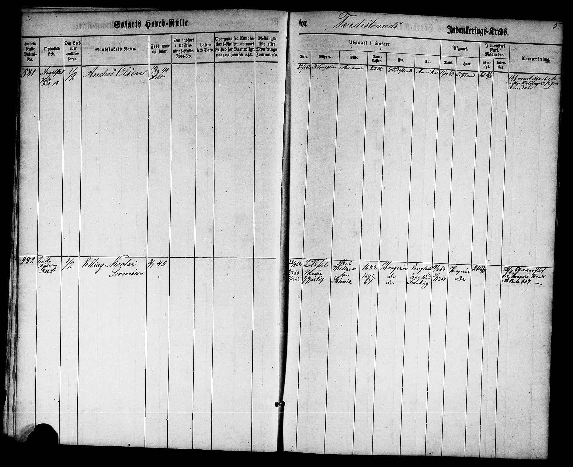 Tvedestrand mønstringskrets, AV/SAK-2031-0011/F/Fb/L0013: Hovedrulle nr 575-779, U-29, 1862-1870, p. 5