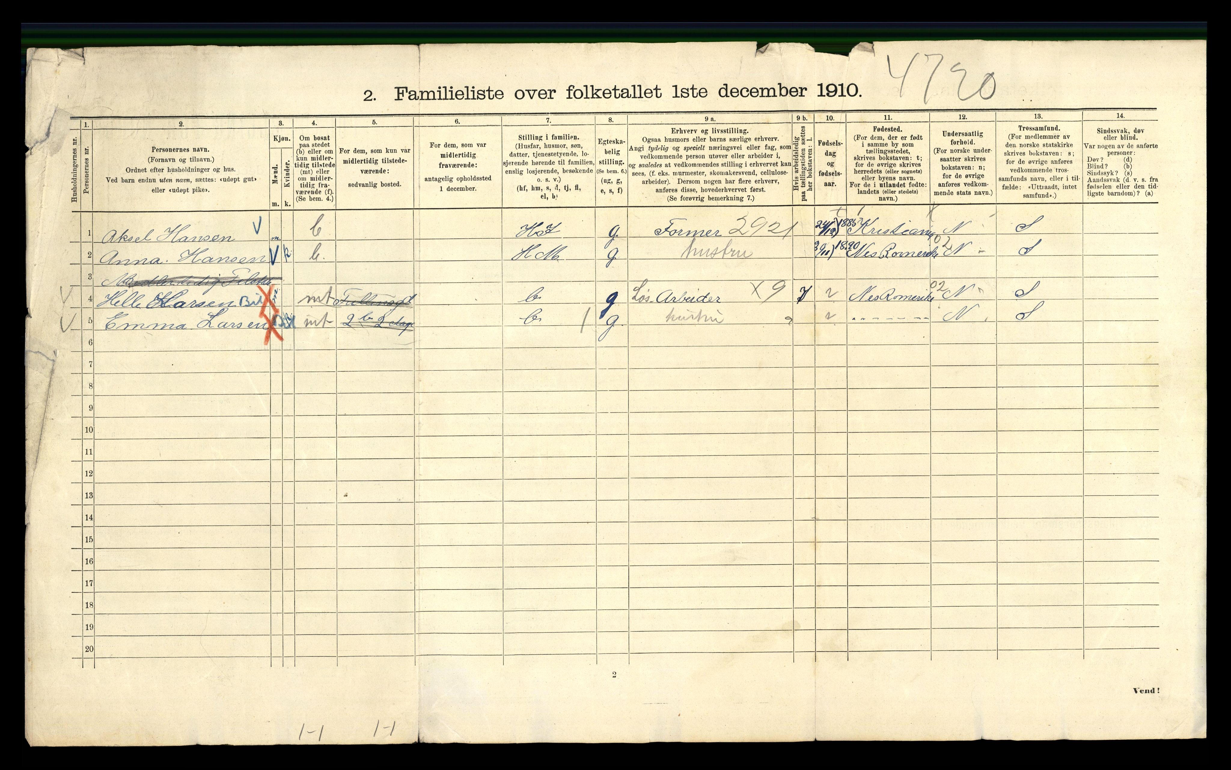 RA, 1910 census for Kristiania, 1910, p. 36656