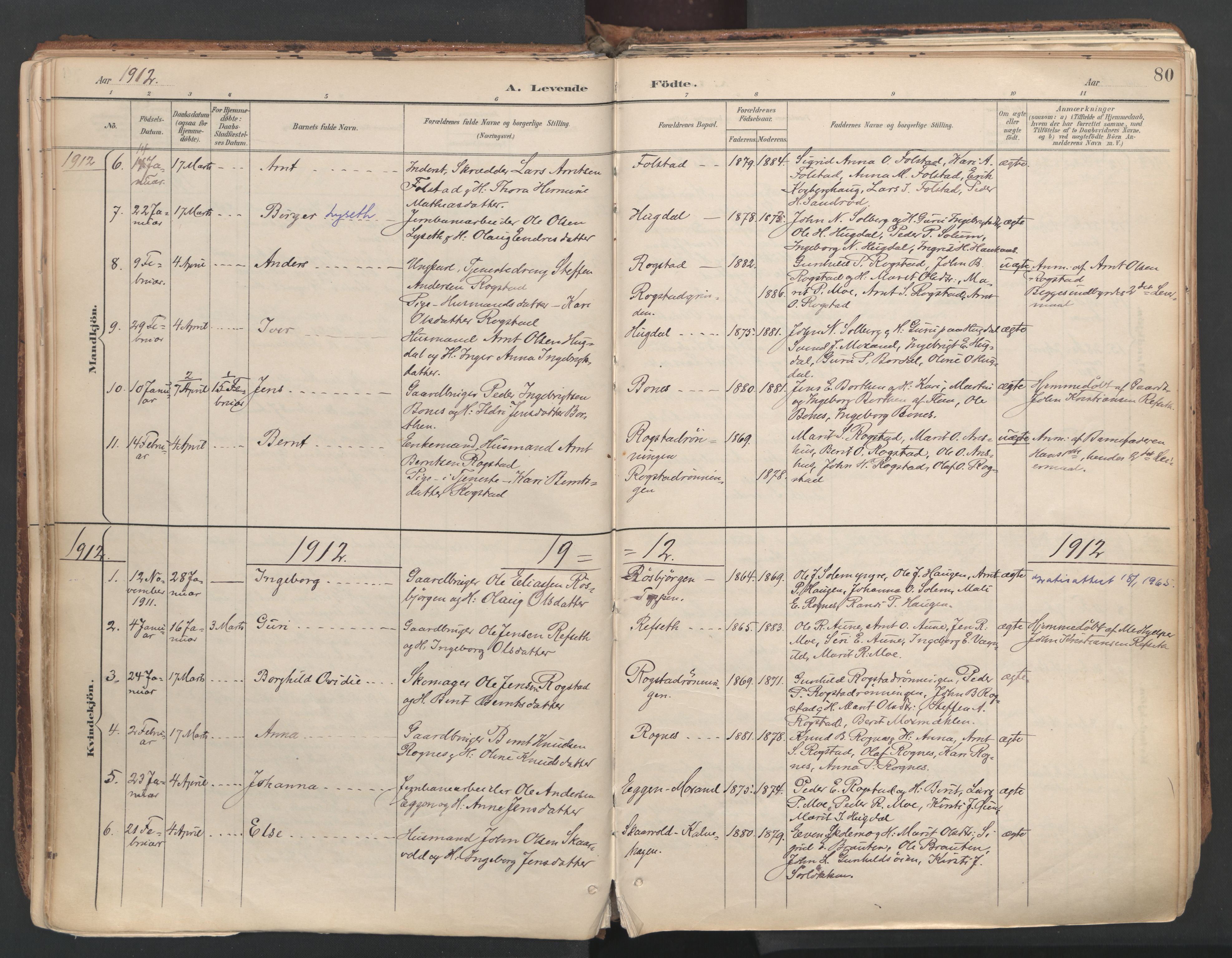 Ministerialprotokoller, klokkerbøker og fødselsregistre - Sør-Trøndelag, SAT/A-1456/687/L1004: Parish register (official) no. 687A10, 1891-1923, p. 80