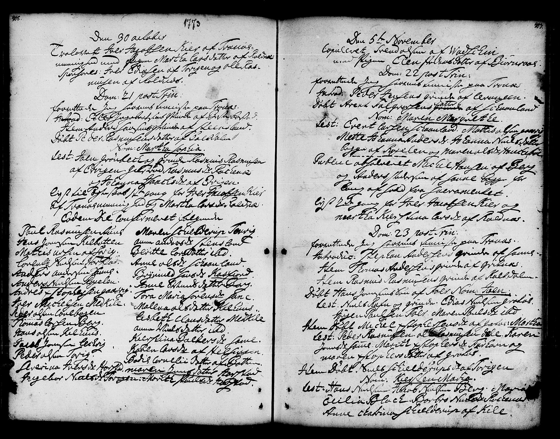 Trondenes sokneprestkontor, AV/SATØ-S-1319/H/Ha/L0002kirke: Parish register (official) no. 2, 1751-1781, p. 406-407