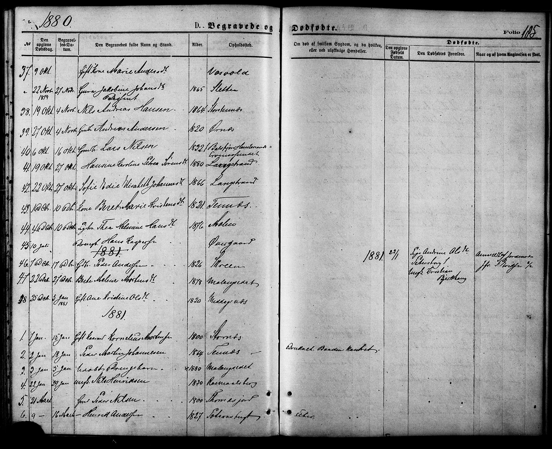 Balsfjord sokneprestembete, AV/SATØ-S-1303/G/Ga/L0004kirke: Parish register (official) no. 4, 1871-1883, p. 185