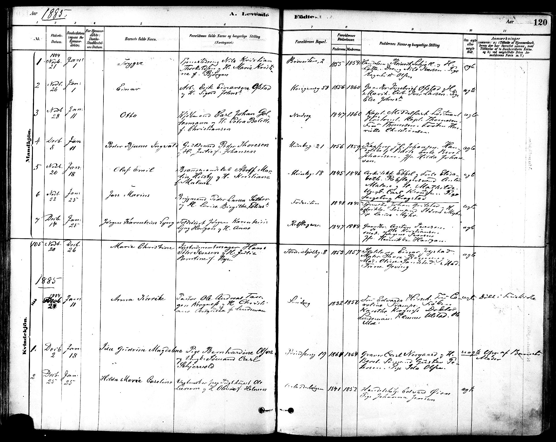 Ministerialprotokoller, klokkerbøker og fødselsregistre - Sør-Trøndelag, SAT/A-1456/601/L0057: Parish register (official) no. 601A25, 1877-1891, p. 120