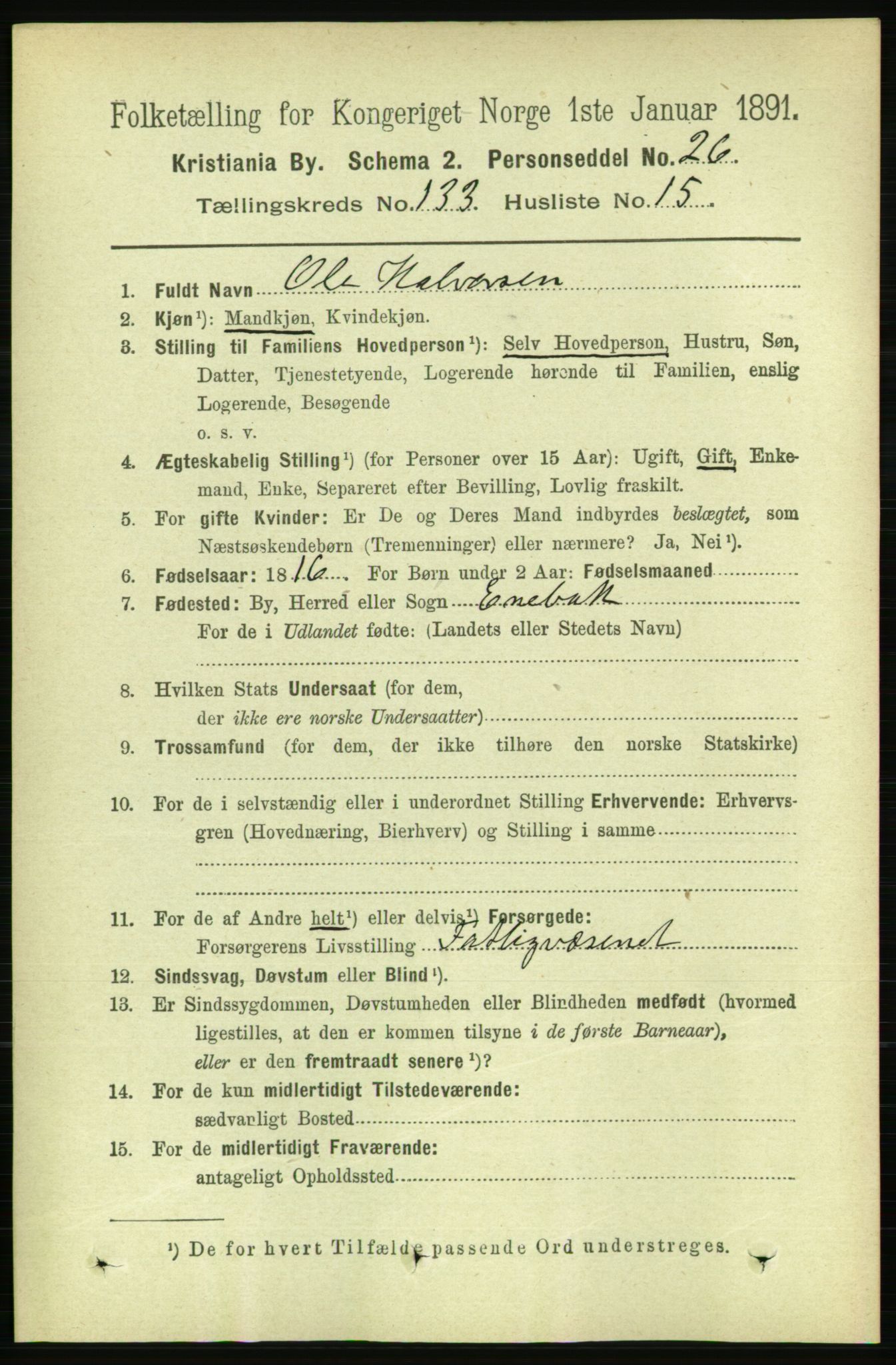 RA, 1891 census for 0301 Kristiania, 1891, p. 72748