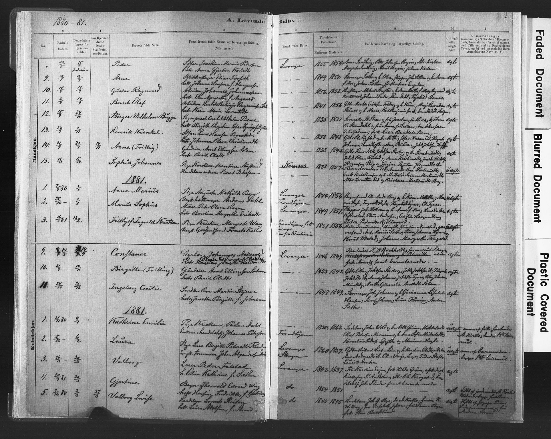 Ministerialprotokoller, klokkerbøker og fødselsregistre - Nord-Trøndelag, SAT/A-1458/720/L0189: Parish register (official) no. 720A05, 1880-1911, p. 2