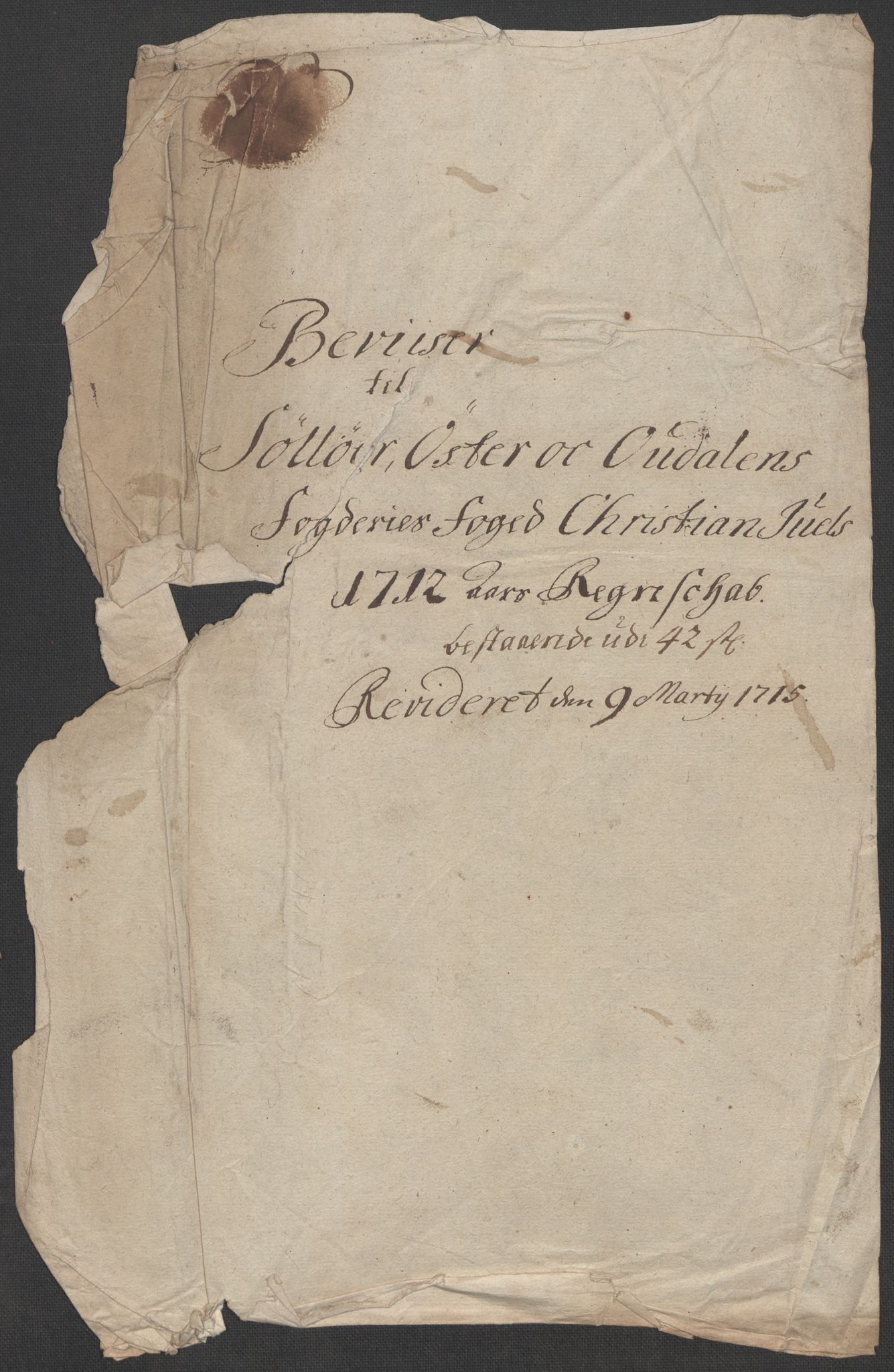 Rentekammeret inntil 1814, Reviderte regnskaper, Fogderegnskap, RA/EA-4092/R13/L0849: Fogderegnskap Solør, Odal og Østerdal, 1712, p. 14