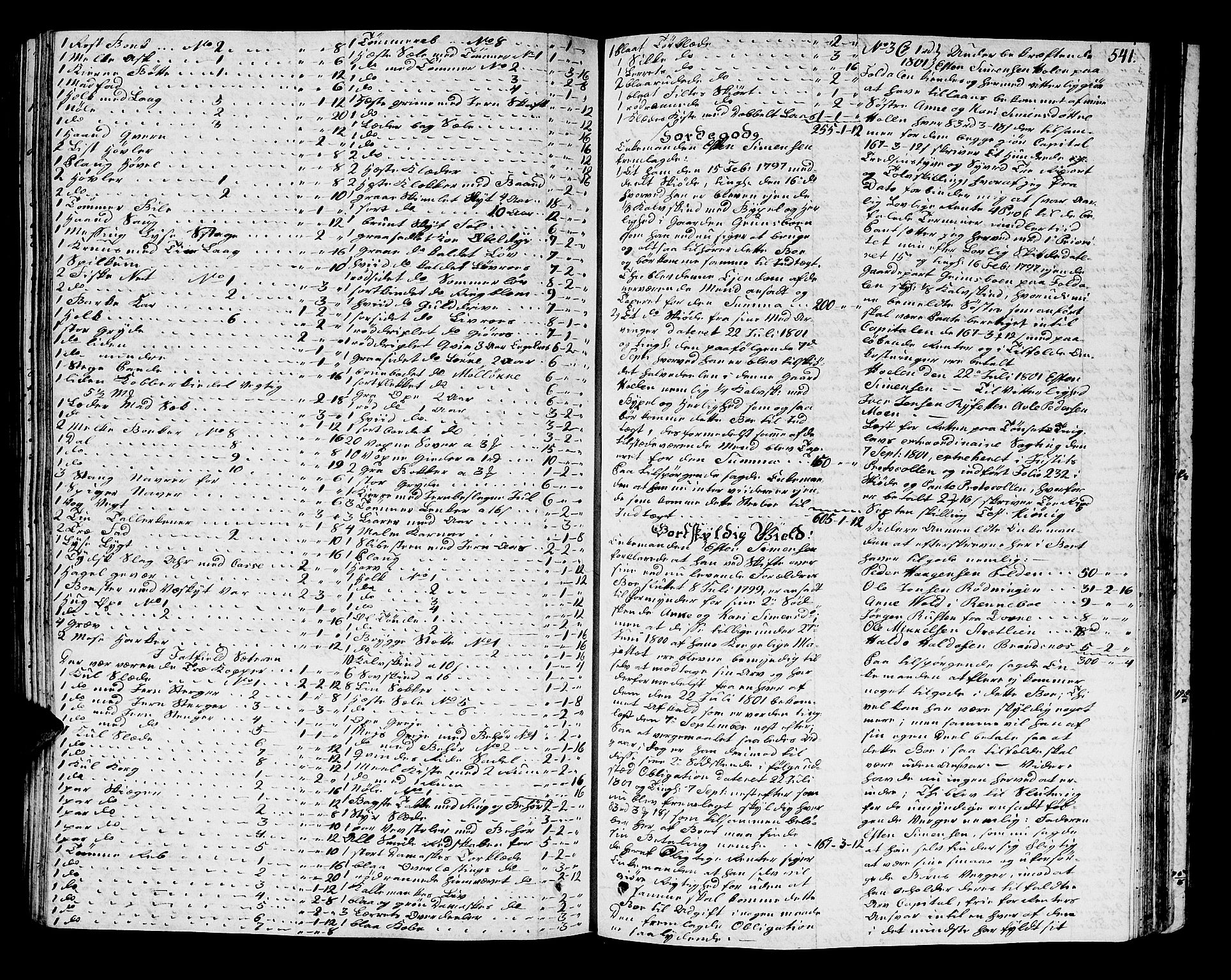 Østerdalen sorenskriveri, SAH/TING-032/J/Ja/L0008: Skifteprotokoll, 1798-1802, p. 540b-541a