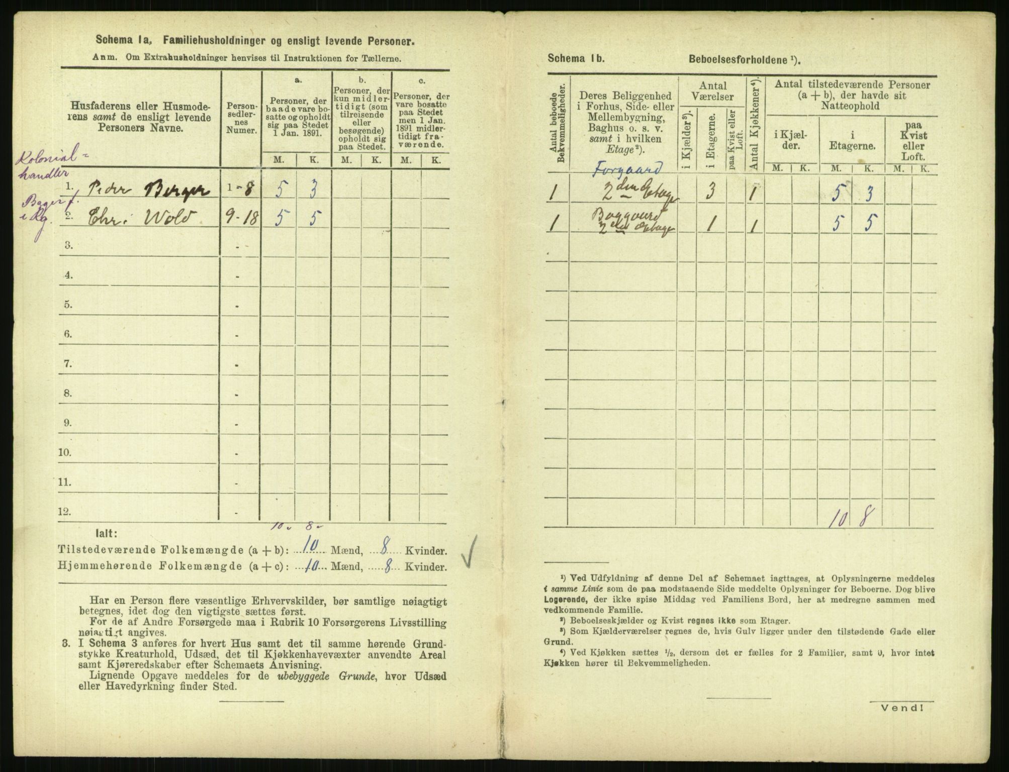 RA, 1891 census for 0301 Kristiania, 1891, p. 115412