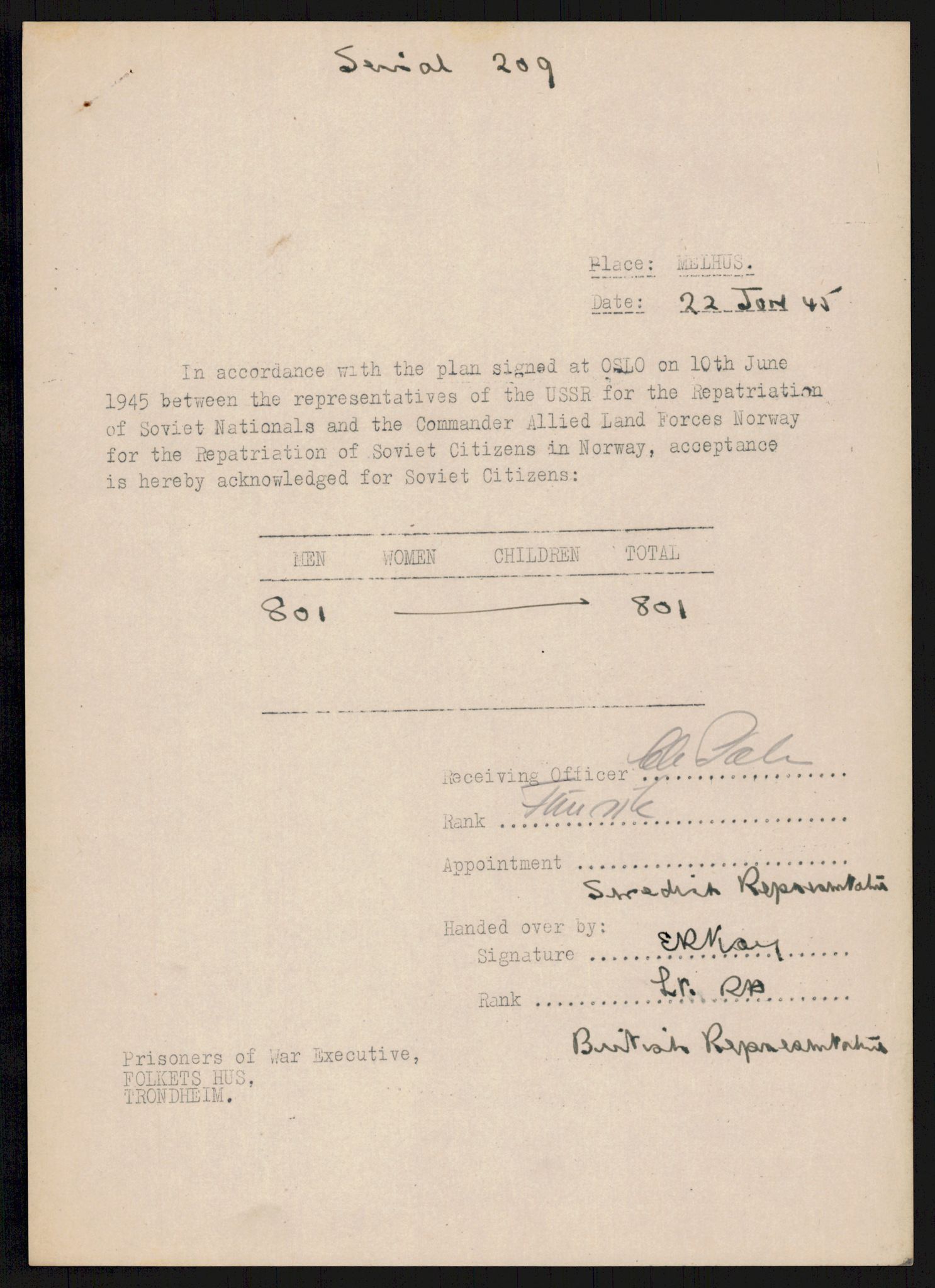 Flyktnings- og fangedirektoratet, Repatrieringskontoret, AV/RA-S-1681/D/Db/L0018: Displaced Persons (DPs) og sivile tyskere, 1945-1948, p. 295