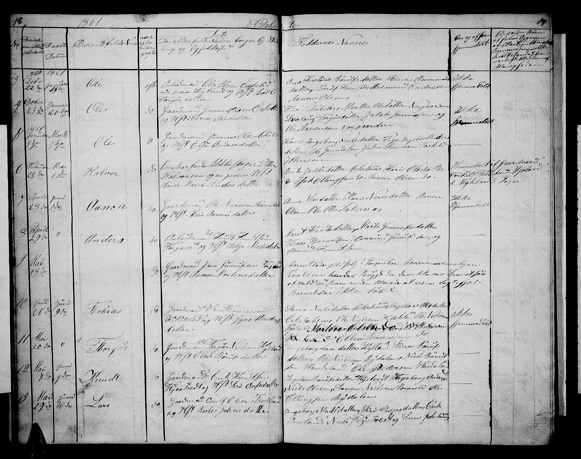 Åseral sokneprestkontor, AV/SAK-1111-0051/F/Fb/L0001: Parish register (copy) no. B 1, 1856-1877, p. 18-19