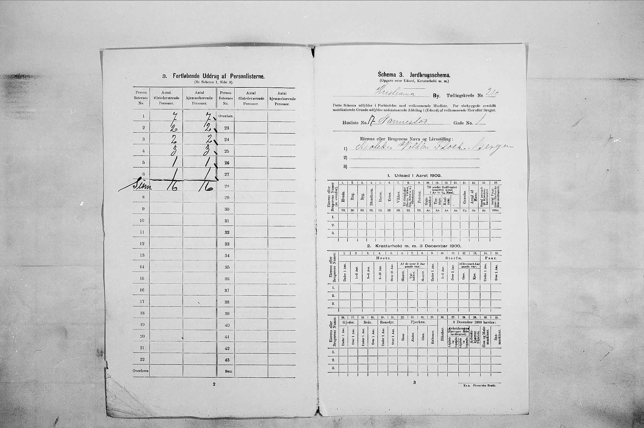 SAO, 1900 census for Kristiania, 1900, p. 62452