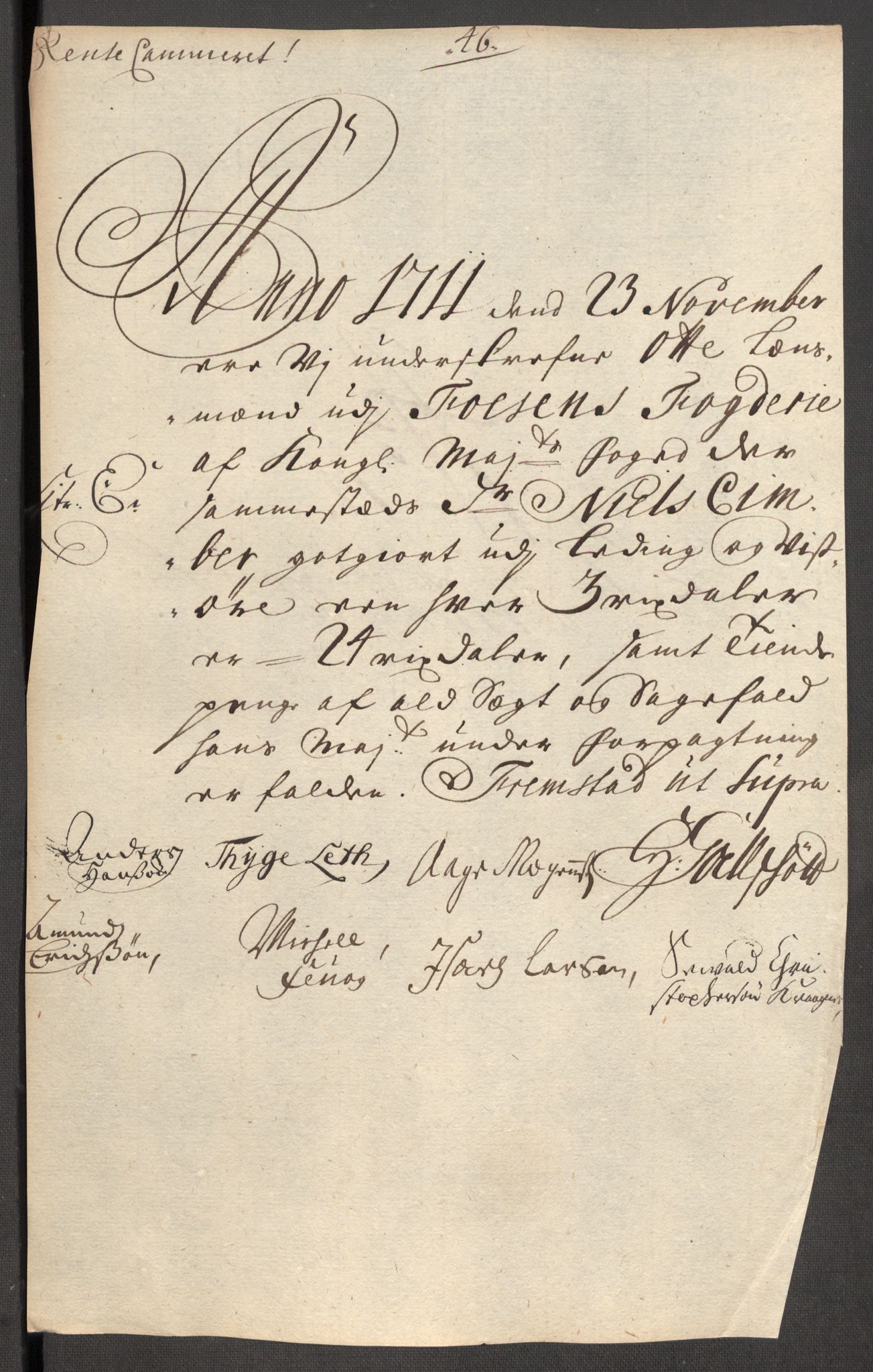 Rentekammeret inntil 1814, Reviderte regnskaper, Fogderegnskap, RA/EA-4092/R57/L3860: Fogderegnskap Fosen, 1711, p. 193