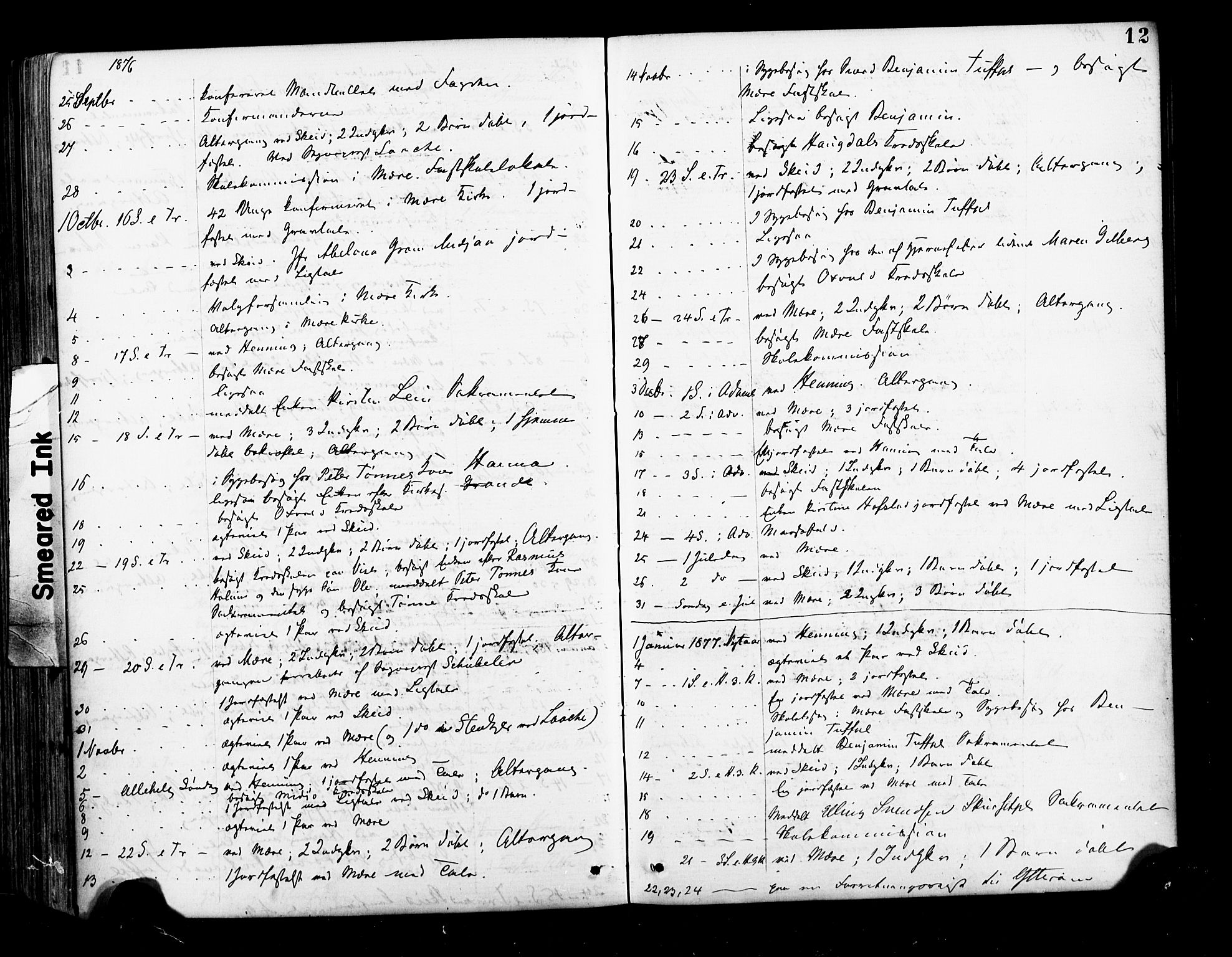 Ministerialprotokoller, klokkerbøker og fødselsregistre - Nord-Trøndelag, SAT/A-1458/735/L0348: Parish register (official) no. 735A09 /1, 1873-1883, p. 12