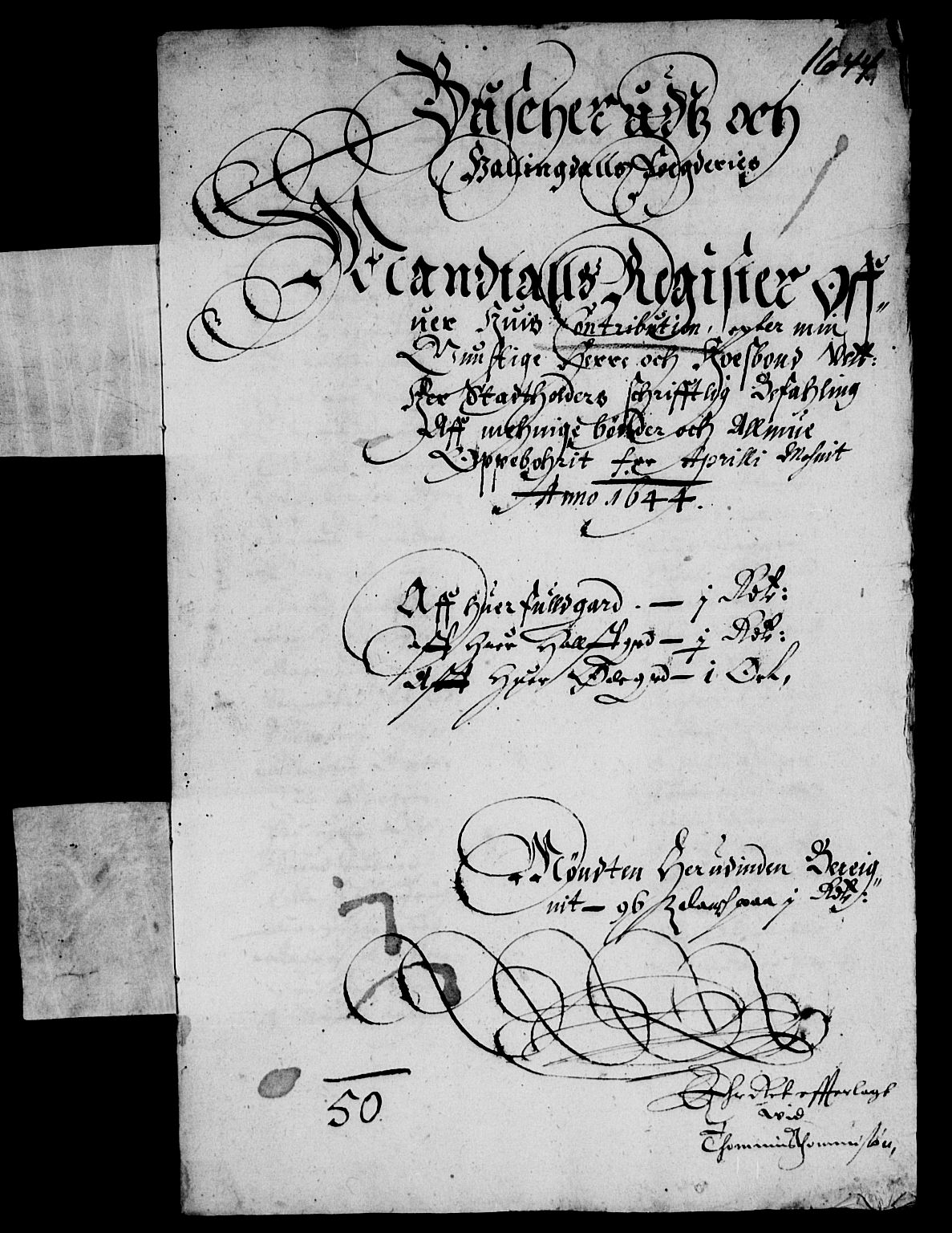 Rentekammeret inntil 1814, Reviderte regnskaper, Lensregnskaper, RA/EA-5023/R/Rb/Rba/L0178: Akershus len, 1644