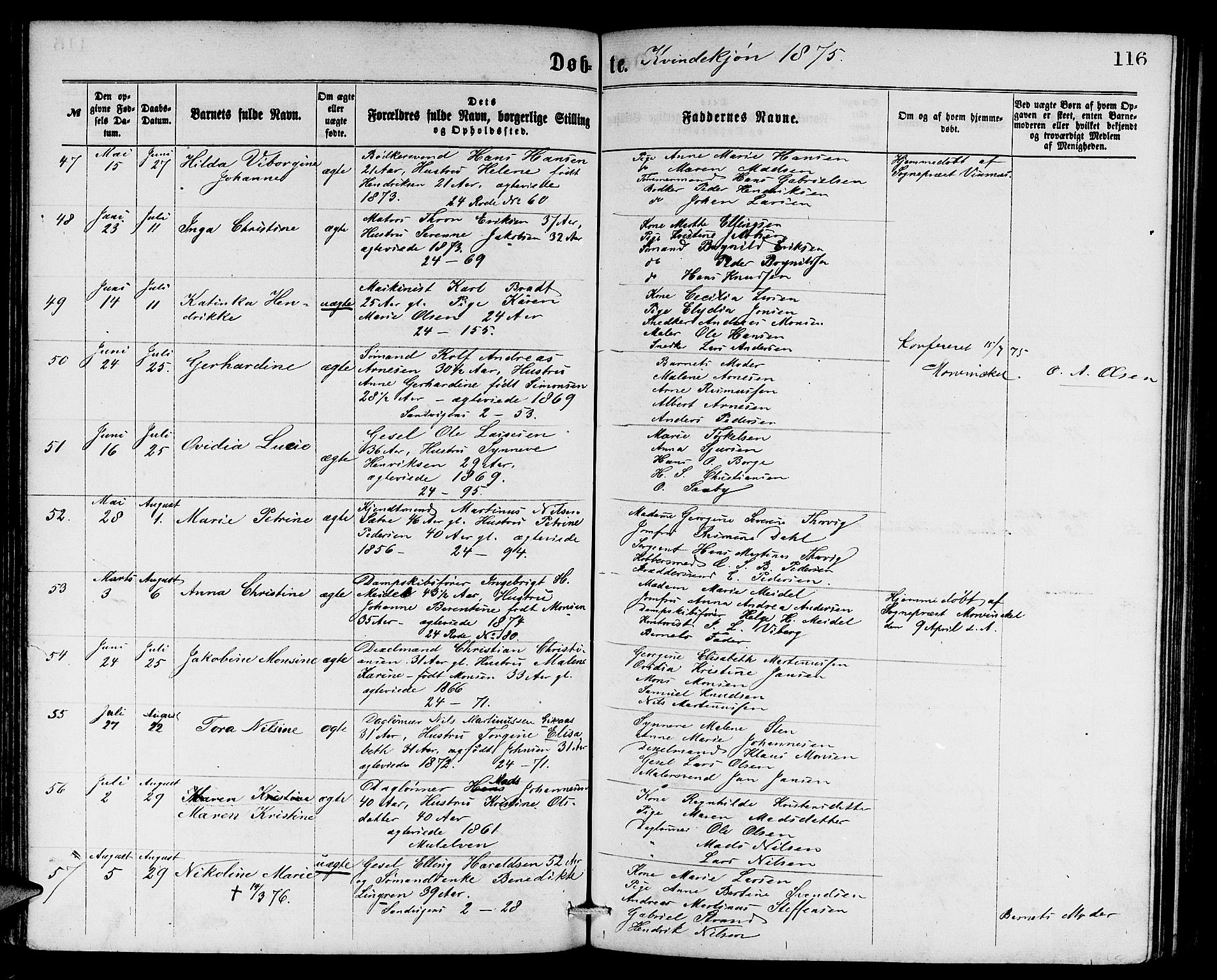Sandviken Sokneprestembete, AV/SAB-A-77601/H/Hb: Parish register (copy) no. A 1, 1867-1879, p. 116