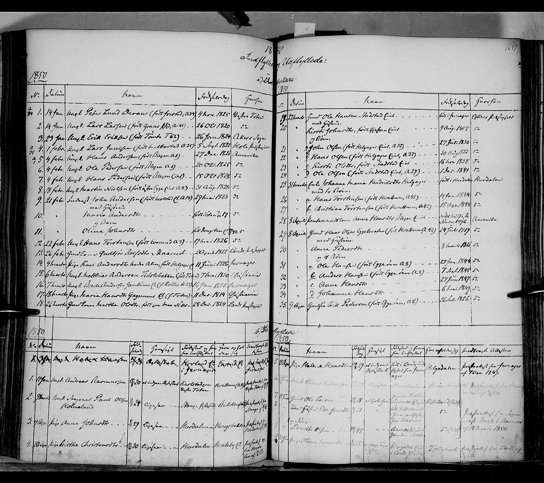 Gran prestekontor, SAH/PREST-112/H/Ha/Haa/L0011: Parish register (official) no. 11, 1842-1856, p. 1246-1247