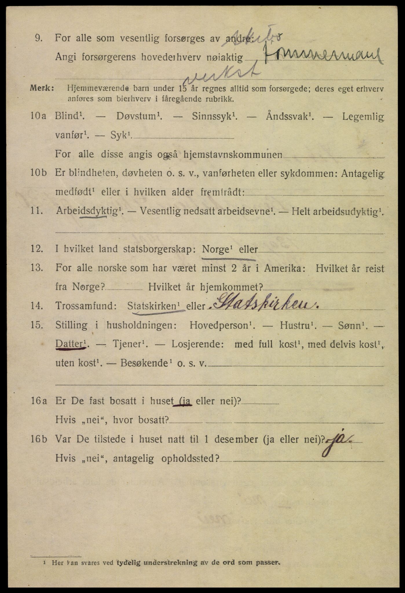 SAK, 1920 census for Kristiansand, 1920, p. 20550