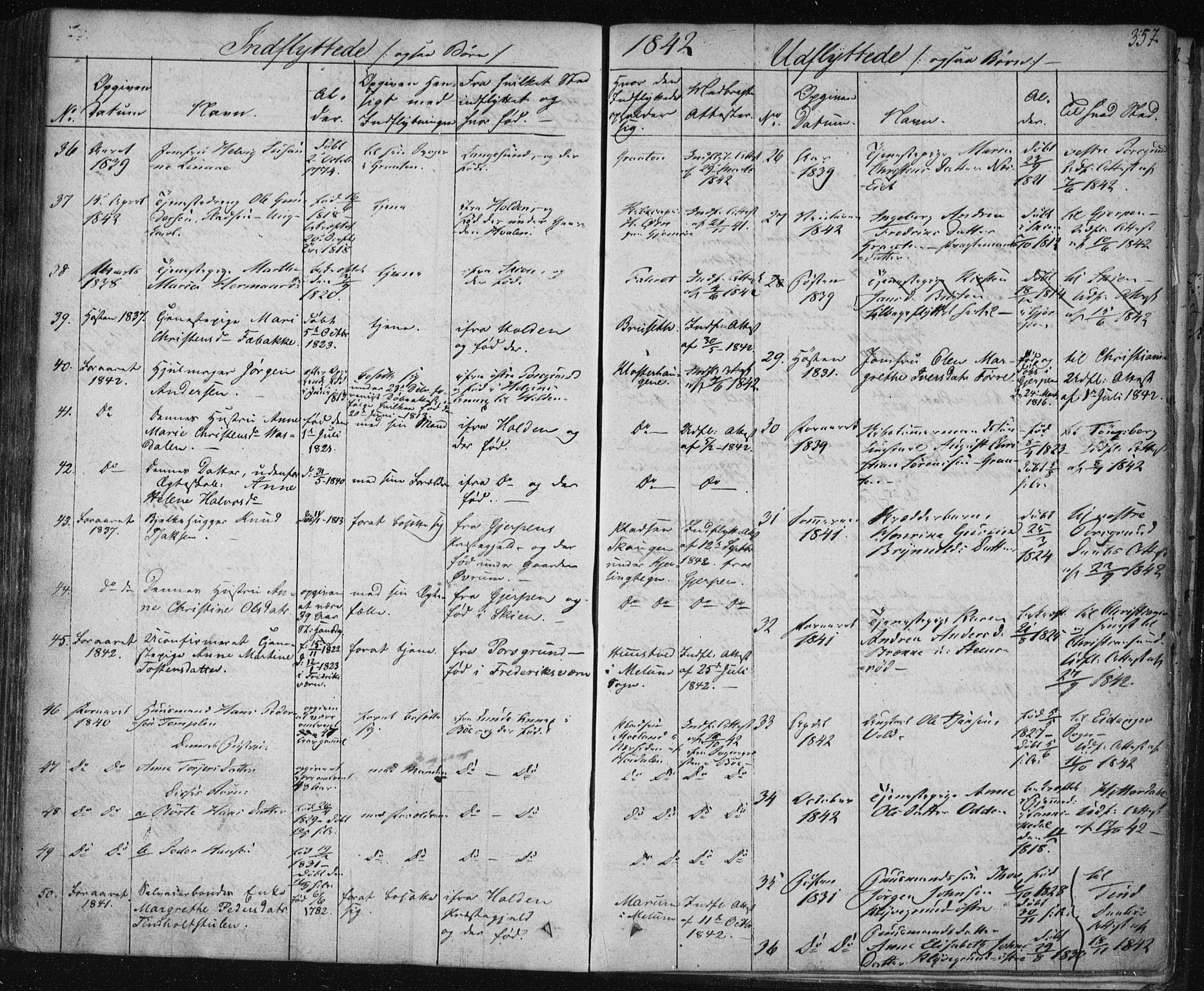 Solum kirkebøker, AV/SAKO-A-306/F/Fa/L0005: Parish register (official) no. I 5, 1833-1843, p. 357