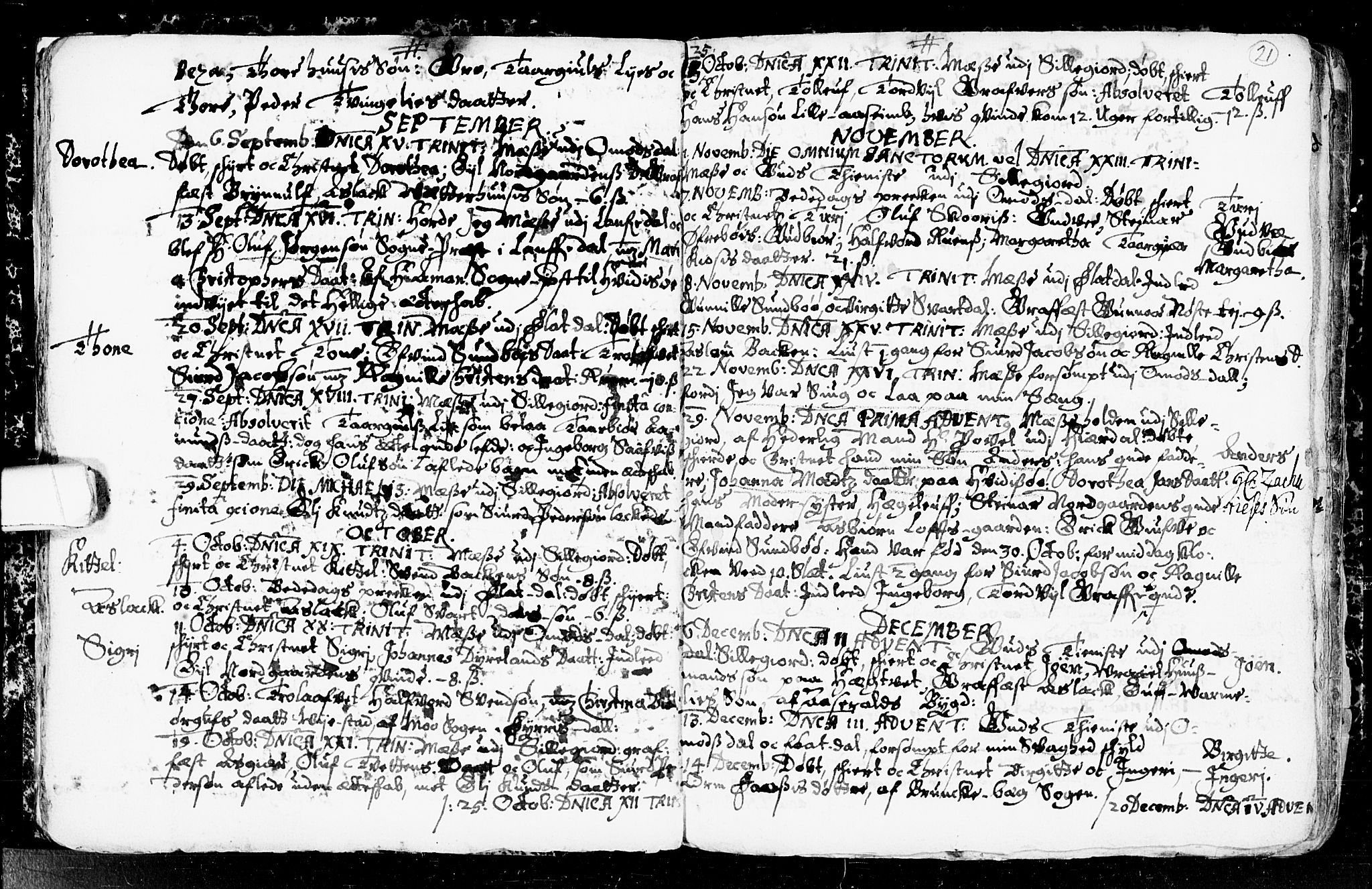 Seljord kirkebøker, SAKO/A-20/F/Fa/L0001: Parish register (official) no. I 1, 1654-1686, p. 21