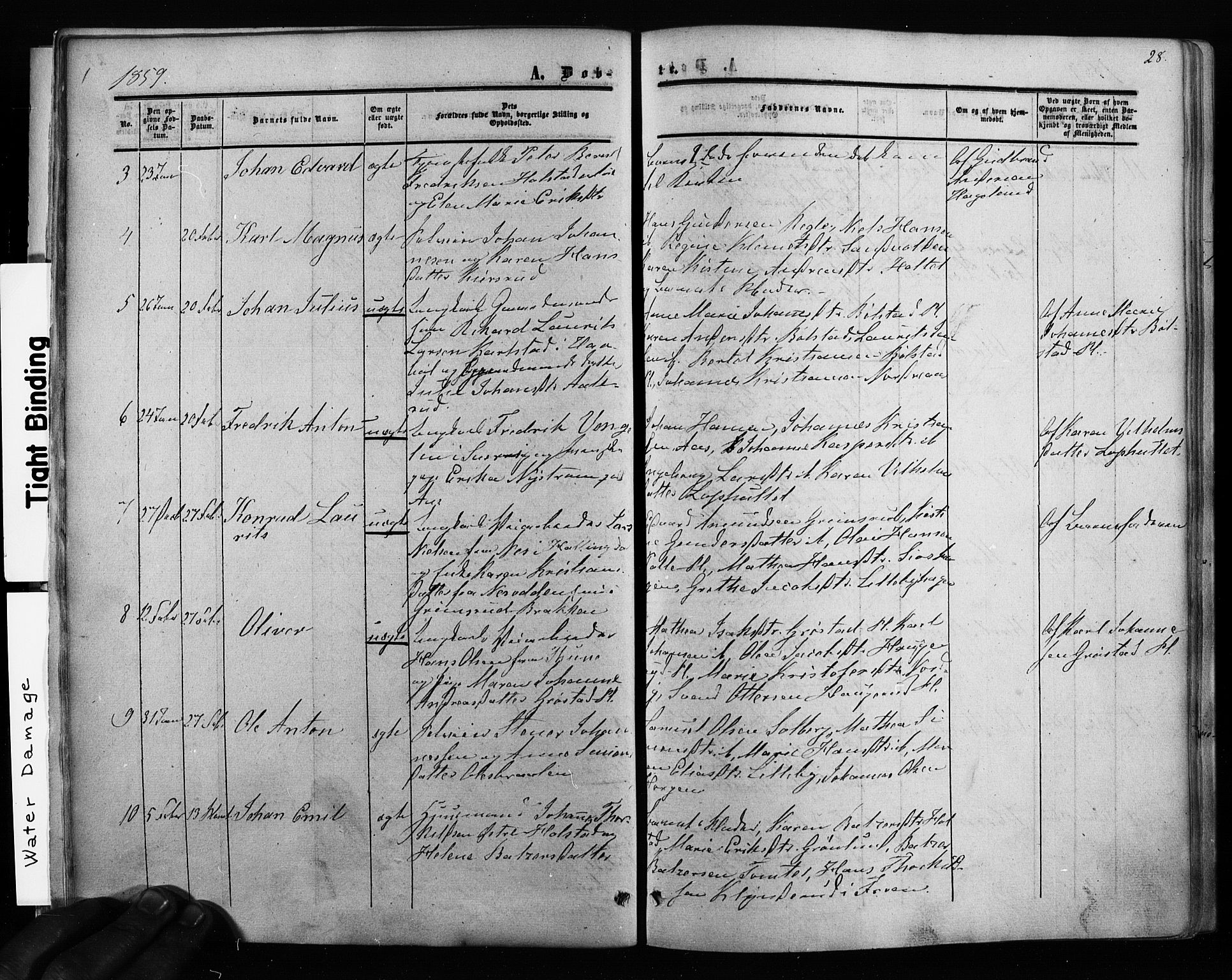 Ås prestekontor Kirkebøker, AV/SAO-A-10894/F/Fa/L0007: Parish register (official) no. I 7, 1854-1870, p. 28