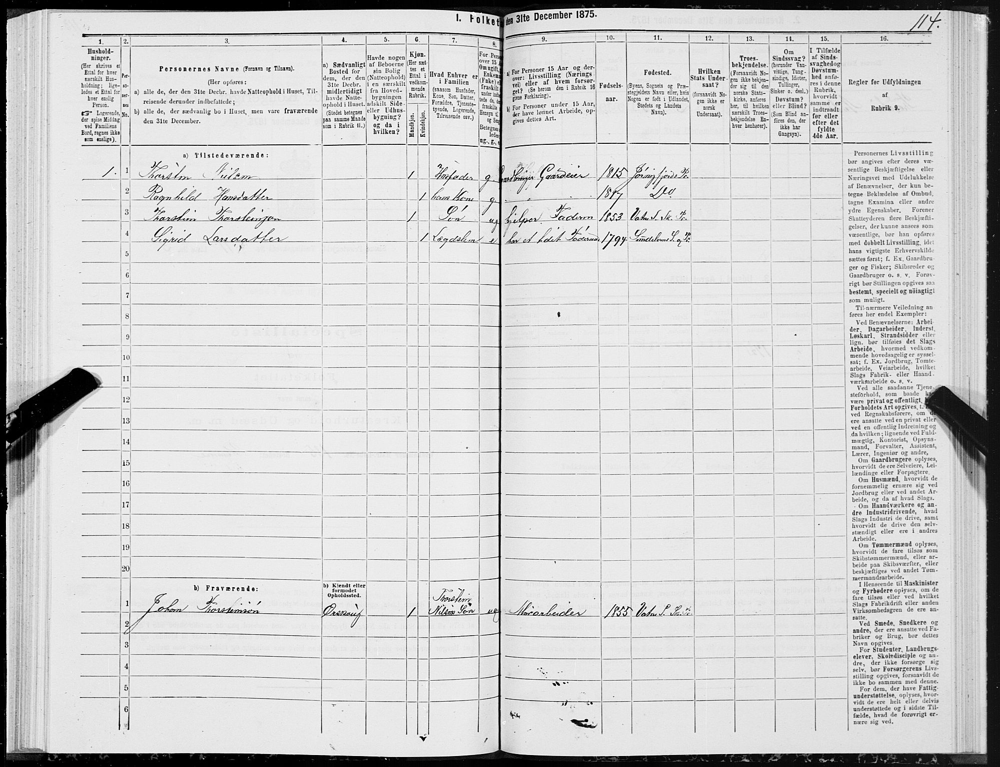 SAT, 1875 census for 1529P Skodje, 1875, p. 3114