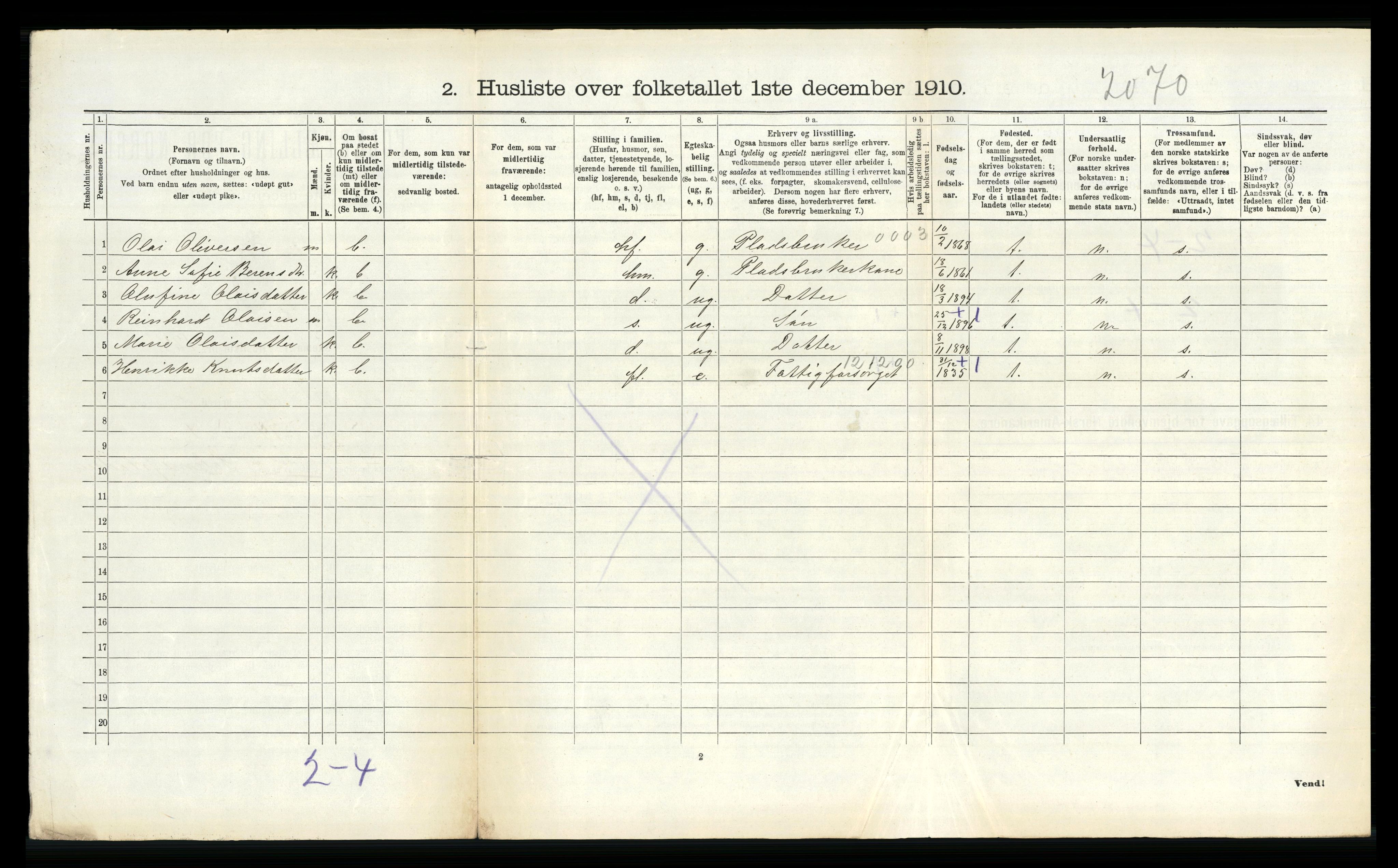 RA, 1910 census for Naustdal, 1910, p. 280