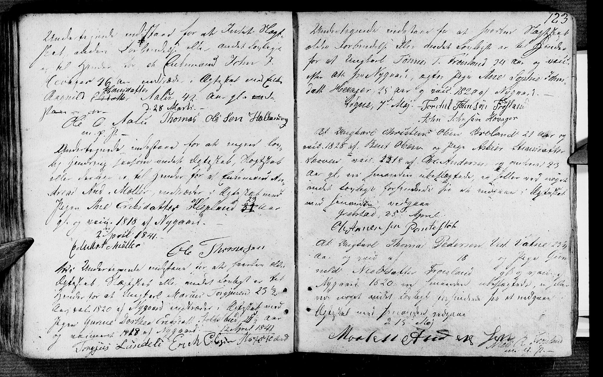 Søgne sokneprestkontor, SAK/1111-0037/F/Fa/Fab/L0007: Parish register (official) no. A 7, 1791-1851, p. 123