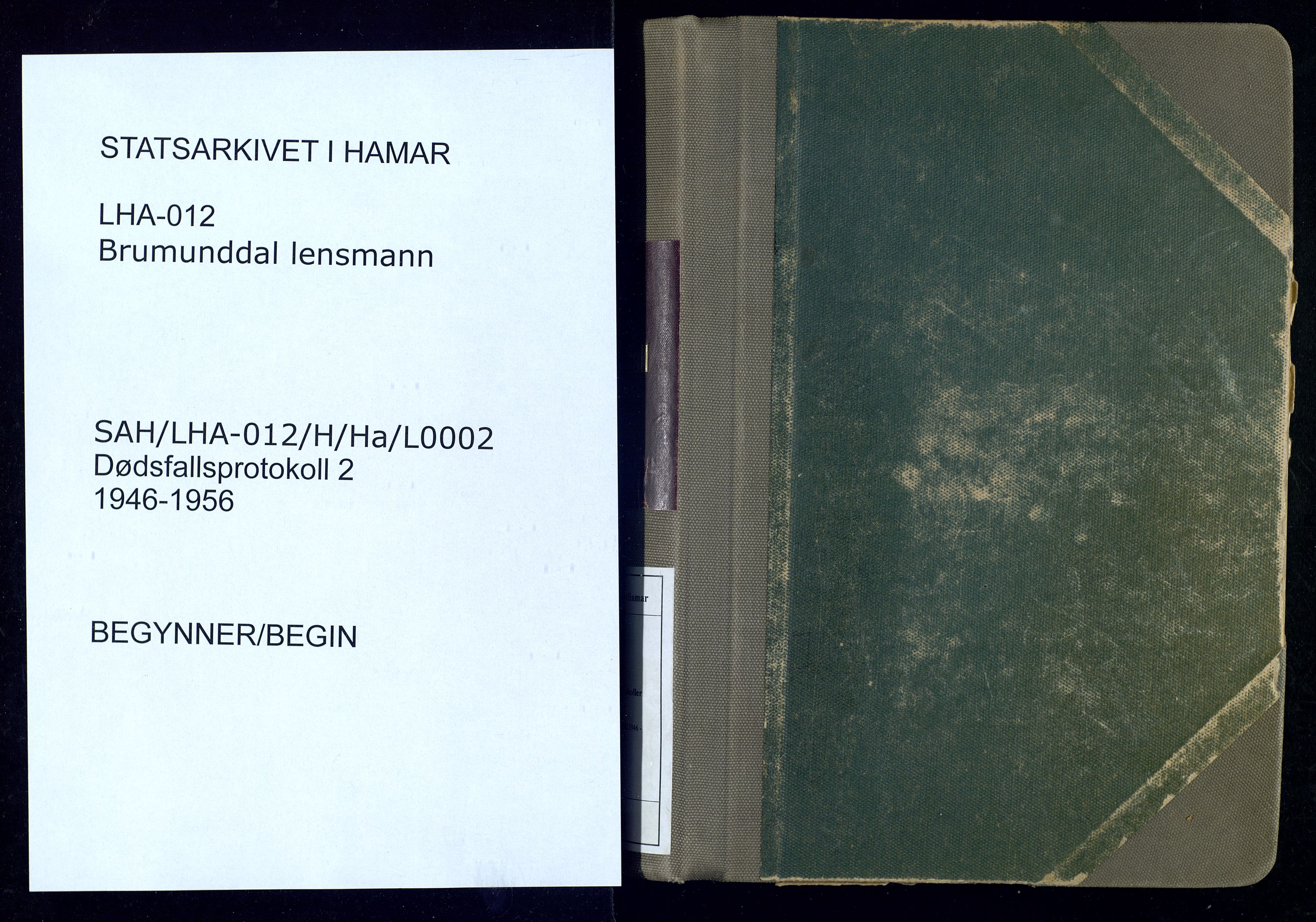 Brumunddal lensmannskontor, SAH/LHR-012/H/Ha/L0002: Dødsfallsprotokoll , 1946-1956