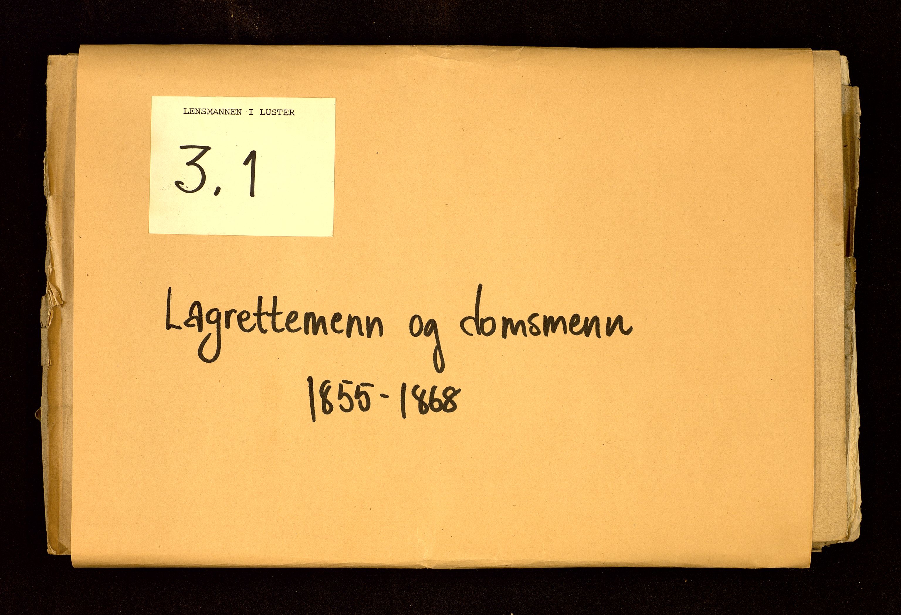 Lensmannen i Luster, SAB/A-29301/0003/L0001: Jurymanntal, lagrettemenn og domsmenn, 1855-1868