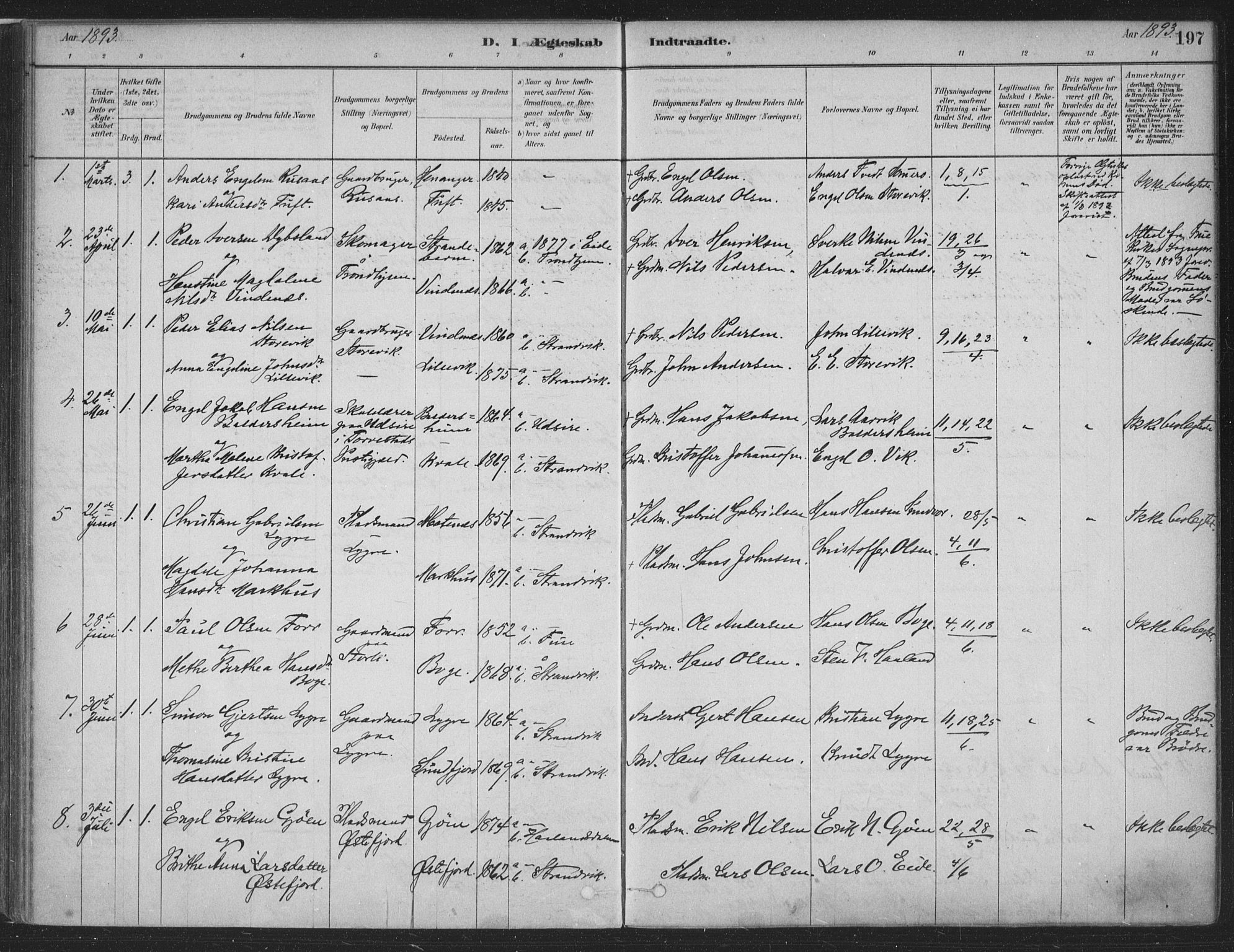 Fusa sokneprestembete, SAB/A-75401/H/Haa: Parish register (official) no. D 1, 1880-1938, p. 197