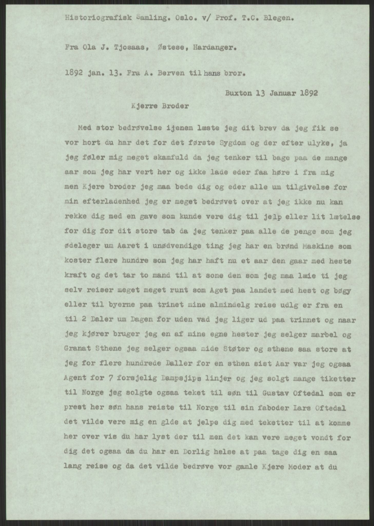 Samlinger til kildeutgivelse, Amerikabrevene, AV/RA-EA-4057/F/L0032: Innlån fra Hordaland: Nesheim - Øverland, 1838-1914, p. 1007