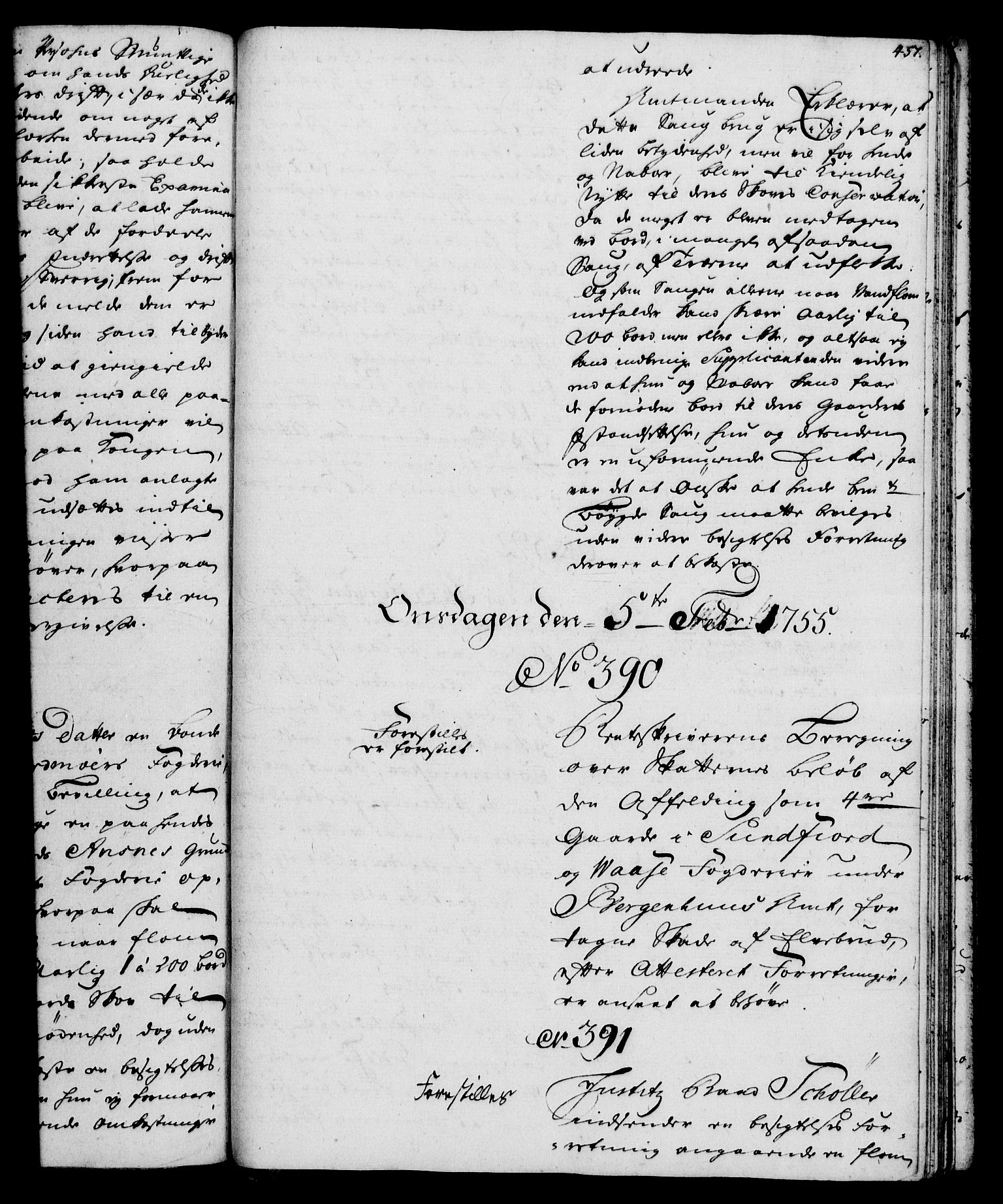 Rentekammeret, Kammerkanselliet, RA/EA-3111/G/Gh/Gha/L0032: Norsk ekstraktmemorialprotokoll (merket RK 53.77), 1753-1755, p. 457