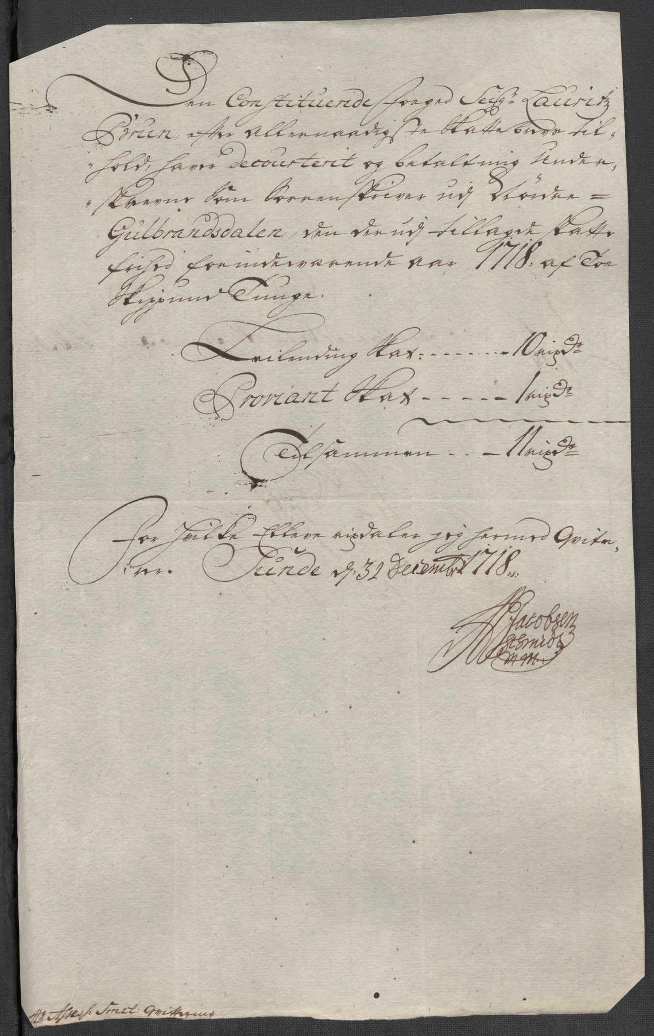 Rentekammeret inntil 1814, Reviderte regnskaper, Fogderegnskap, RA/EA-4092/R17/L1188: Fogderegnskap Gudbrandsdal, 1718, p. 171
