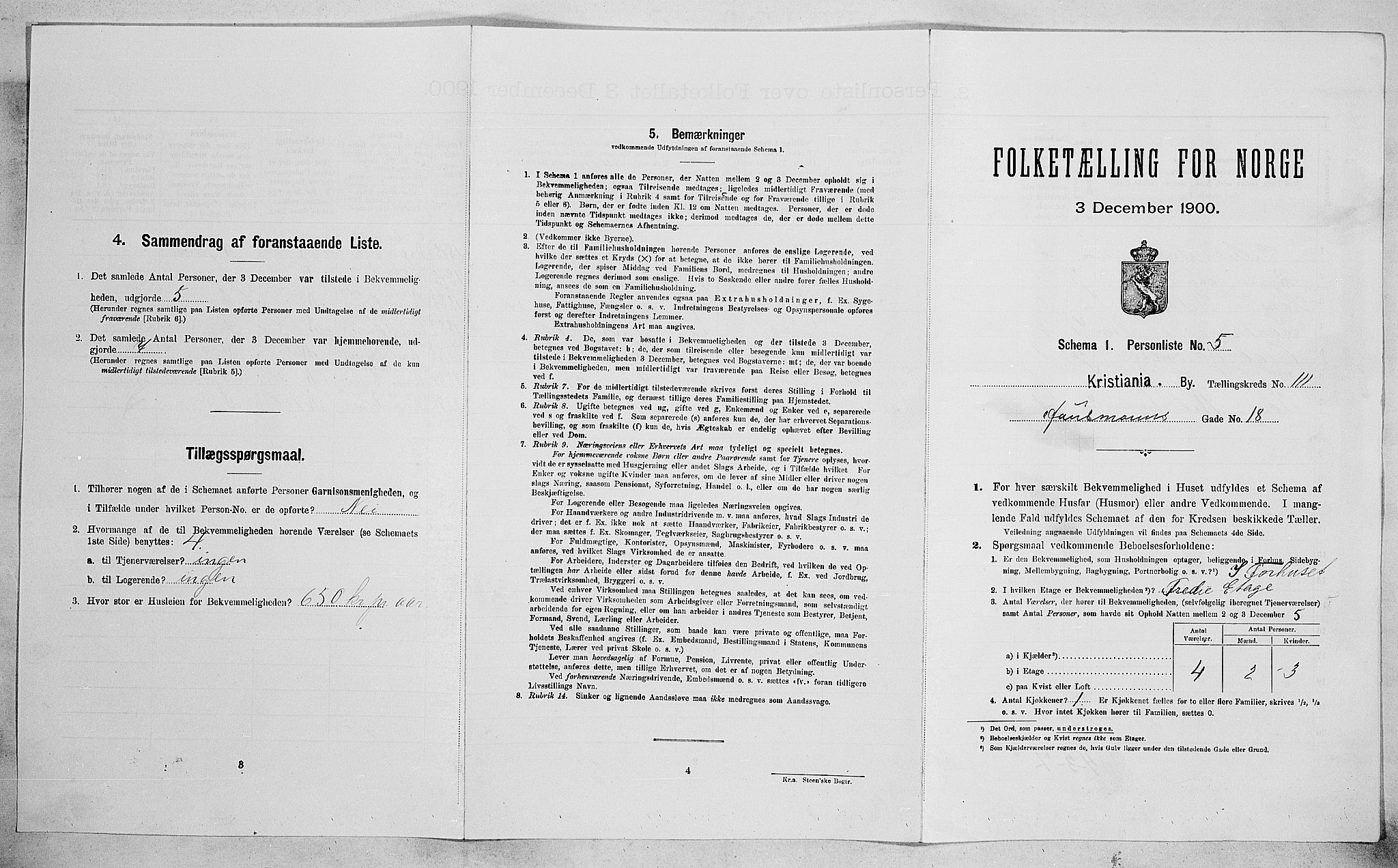 SAO, 1900 census for Kristiania, 1900, p. 33322