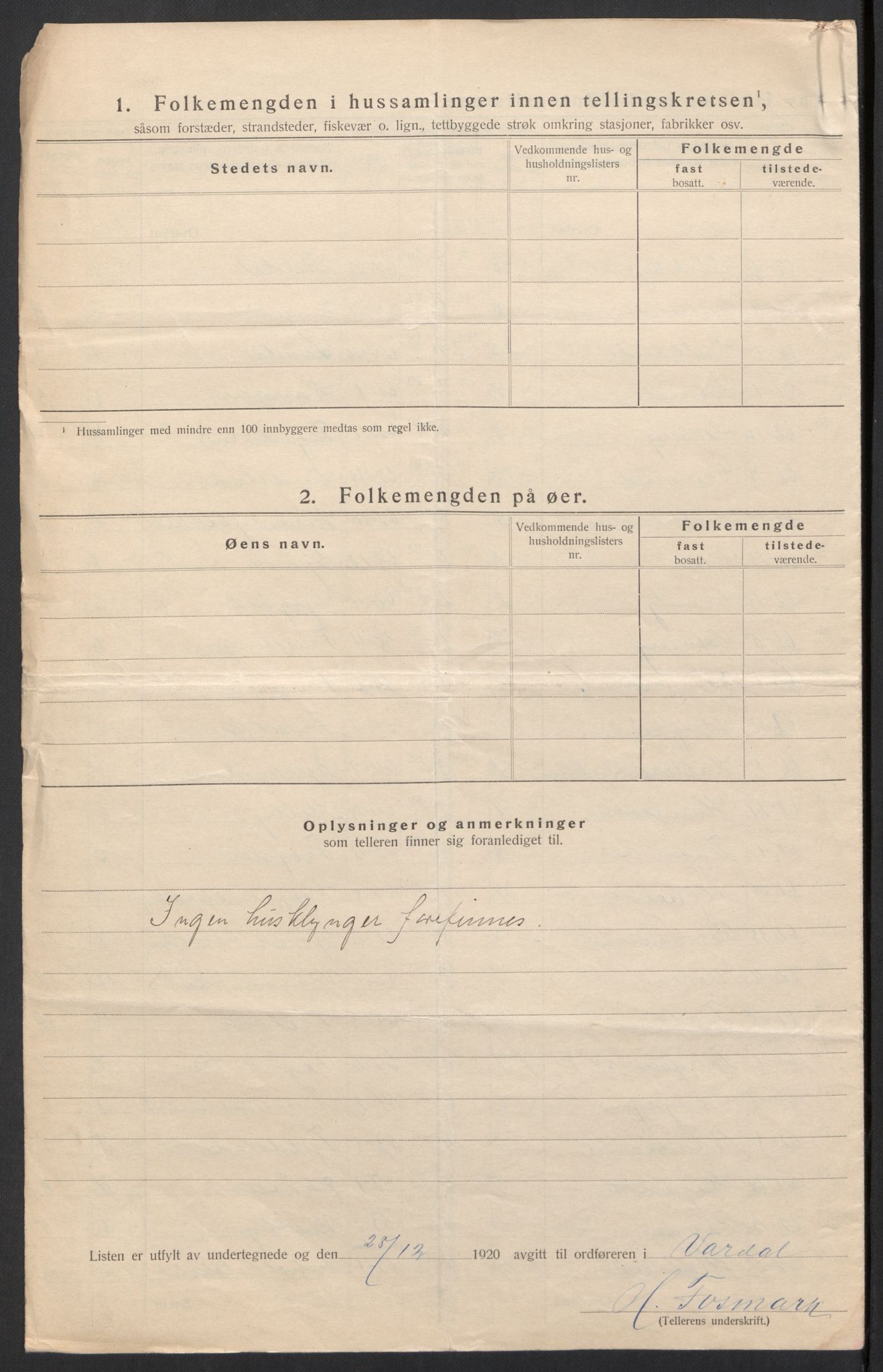 SAH, 1920 census for Vardal, 1920, p. 35