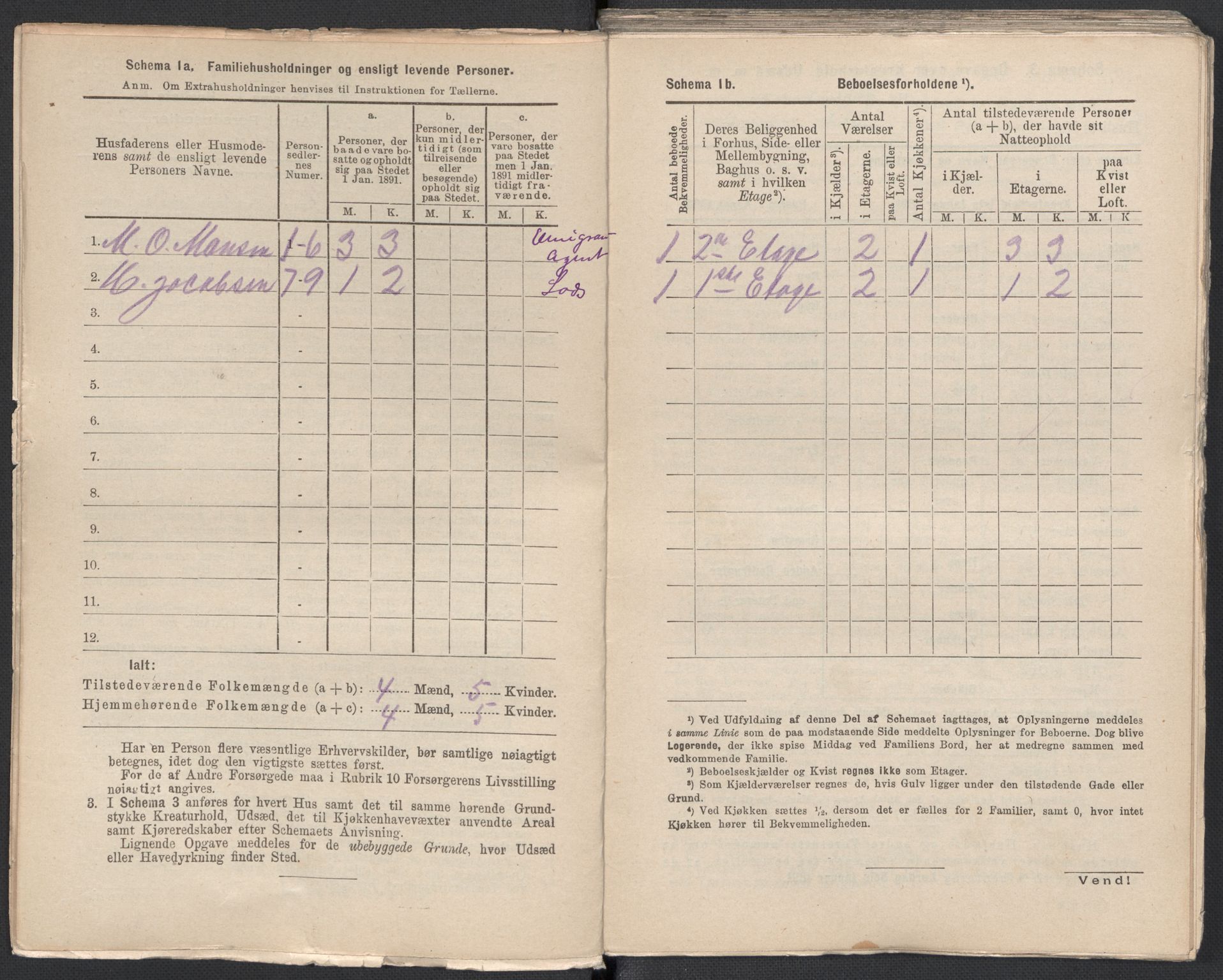 RA, 1891 Census for 1301 Bergen, 1891, p. 5001