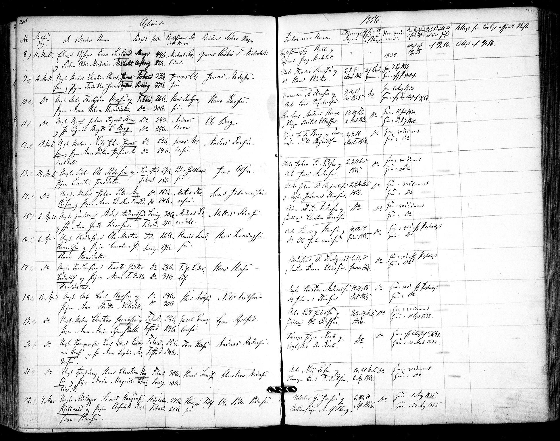 Halden prestekontor Kirkebøker, AV/SAO-A-10909/F/Fa/L0006: Parish register (official) no. I 6, 1845-1856, p. 325