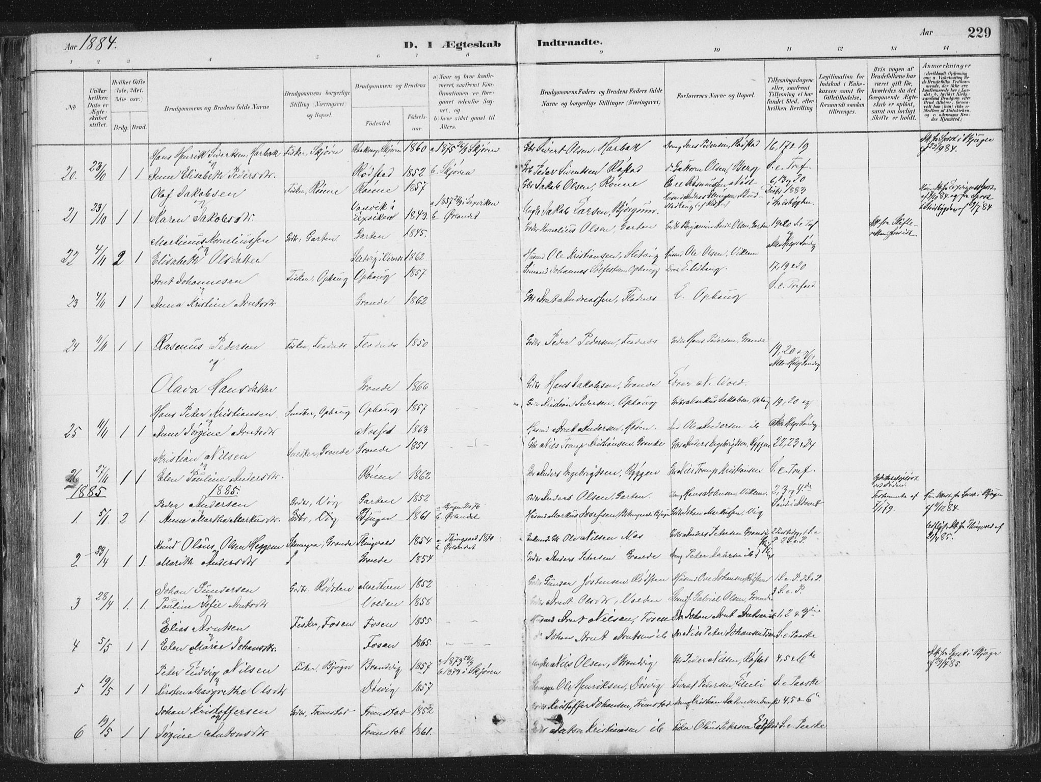 Ministerialprotokoller, klokkerbøker og fødselsregistre - Sør-Trøndelag, AV/SAT-A-1456/659/L0739: Parish register (official) no. 659A09, 1879-1893, p. 229