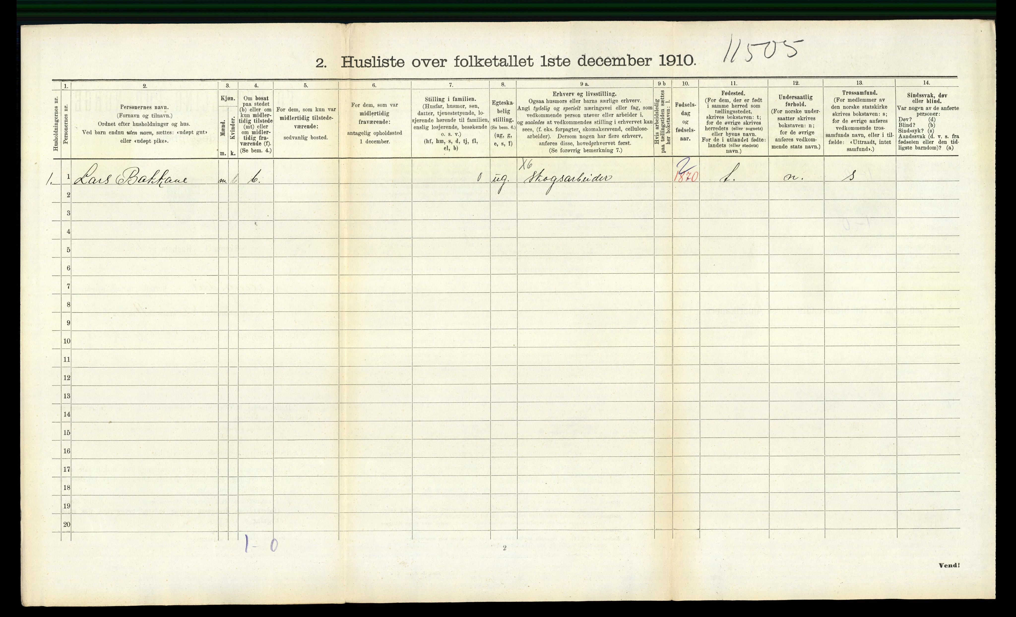 RA, 1910 census for Drangedal, 1910, p. 1130