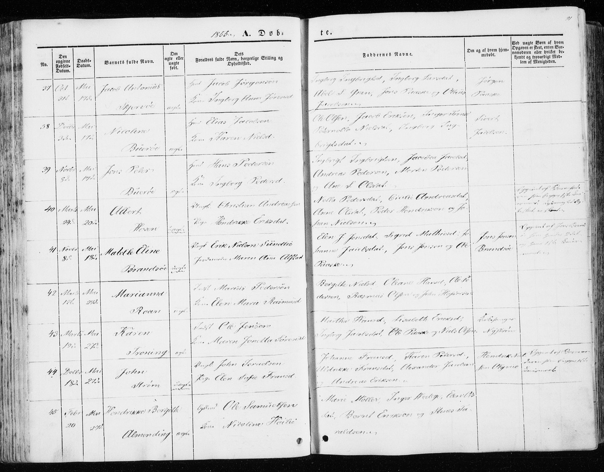 Ministerialprotokoller, klokkerbøker og fødselsregistre - Sør-Trøndelag, AV/SAT-A-1456/657/L0704: Parish register (official) no. 657A05, 1846-1857, p. 91