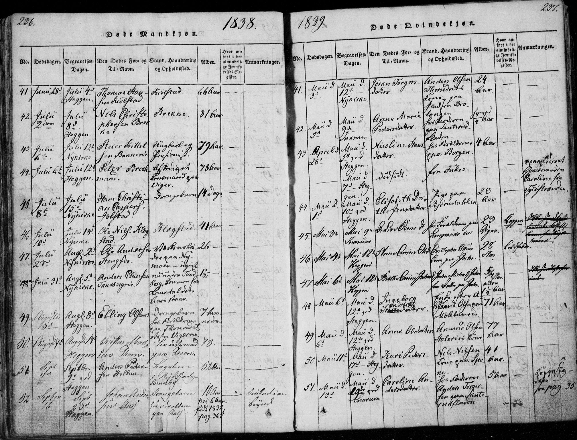 Modum kirkebøker, AV/SAKO-A-234/F/Fa/L0006: Parish register (official) no. 6, 1832-1841, p. 236-237